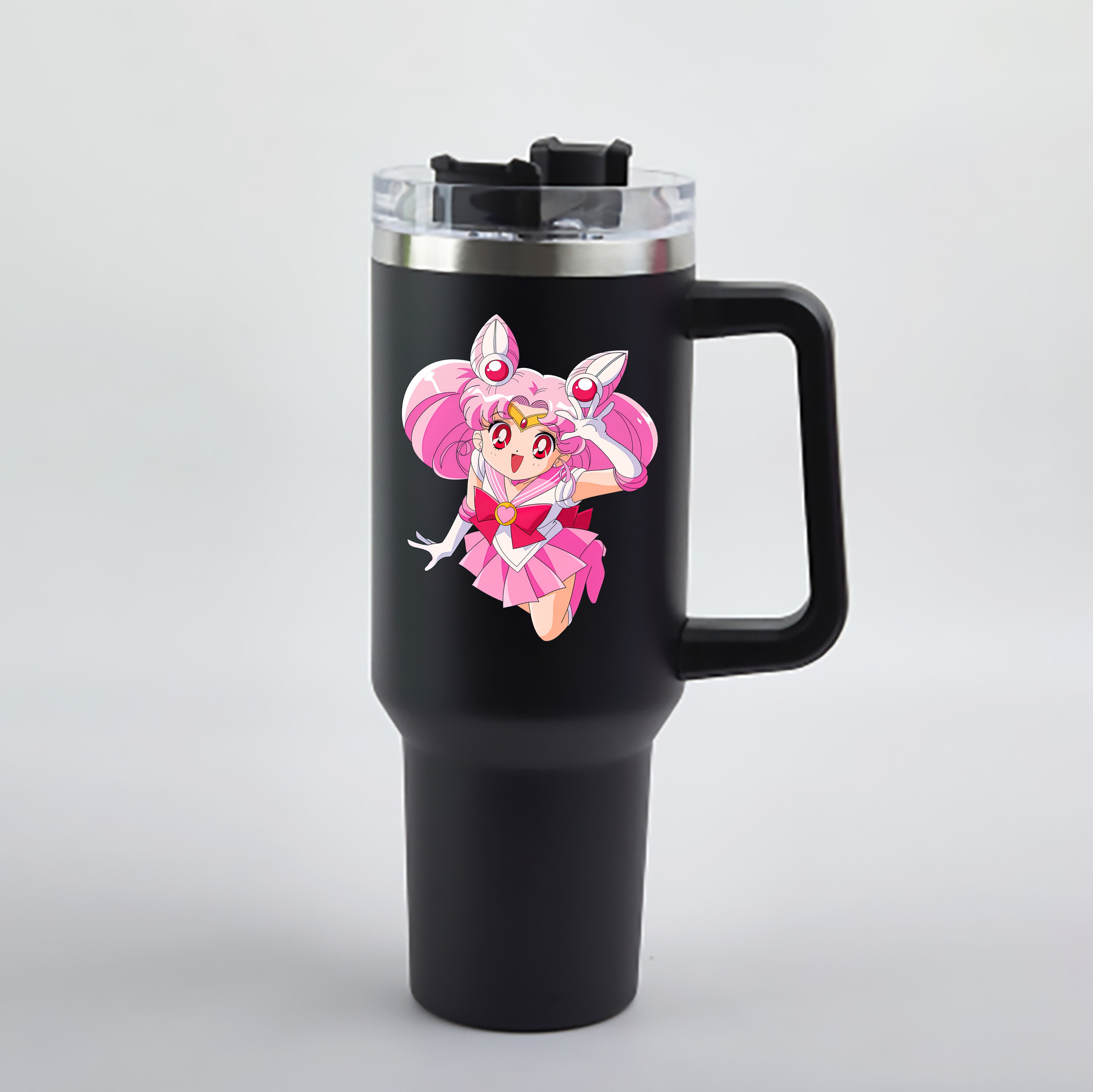 （画像用） 美少女戦士セーラームーン ちびうさ Sailor Moon Chibiusa Tsukino Usagi Small Lady Serenity 1200mL車用タンブラー - クリスタルステッカー（プラスチックストロー付き）