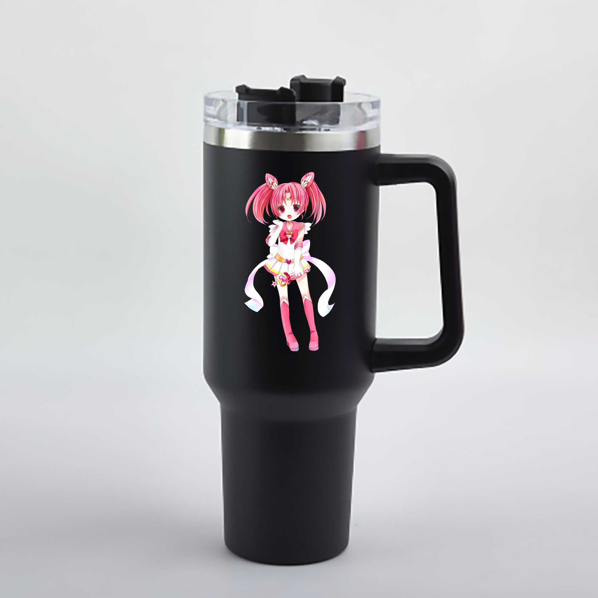 （画像用） 美少女戦士セーラームーン ちびうさ Sailor Moon Chibiusa Tsukino Usagi Small Lady Serenity 1200mL車用タンブラー - クリスタルステッカー（プラスチックストロー付き）
