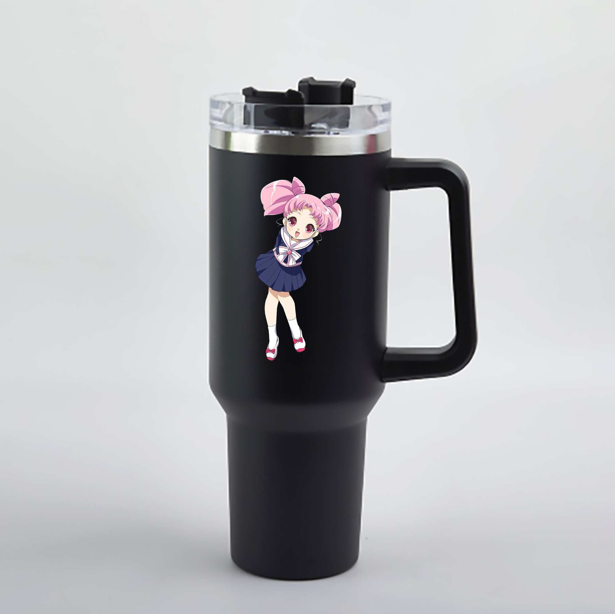 （画像用） 美少女戦士セーラームーン ちびうさ Sailor Moon Chibiusa Tsukino Usagi Small Lady Serenity 1200mL車用タンブラー - クリスタルステッカー（プラスチックストロー付き）