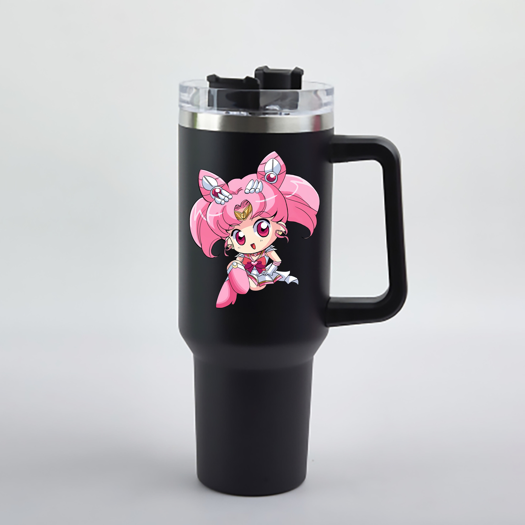 （画像用） 美少女戦士セーラームーン ちびうさ Sailor Moon Chibiusa Tsukino Usagi Small Lady Serenity 1200mL車用タンブラー - クリスタルステッカー（プラスチックストロー付き）