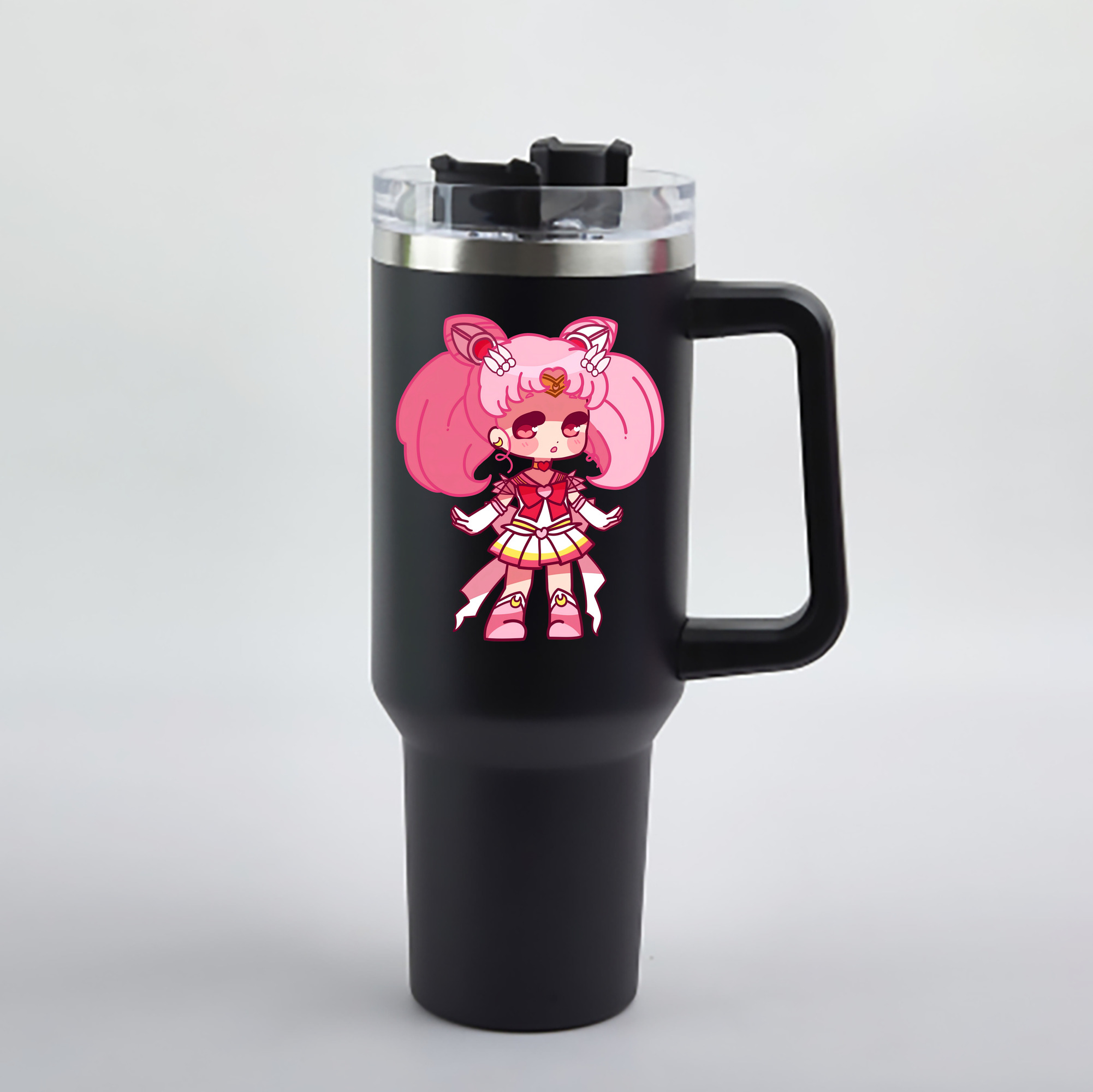 （画像用） 美少女戦士セーラームーン ちびうさ Sailor Moon Chibiusa Tsukino Usagi Small Lady Serenity 1200mL車用タンブラー - クリスタルステッカー（プラスチックストロー付き）