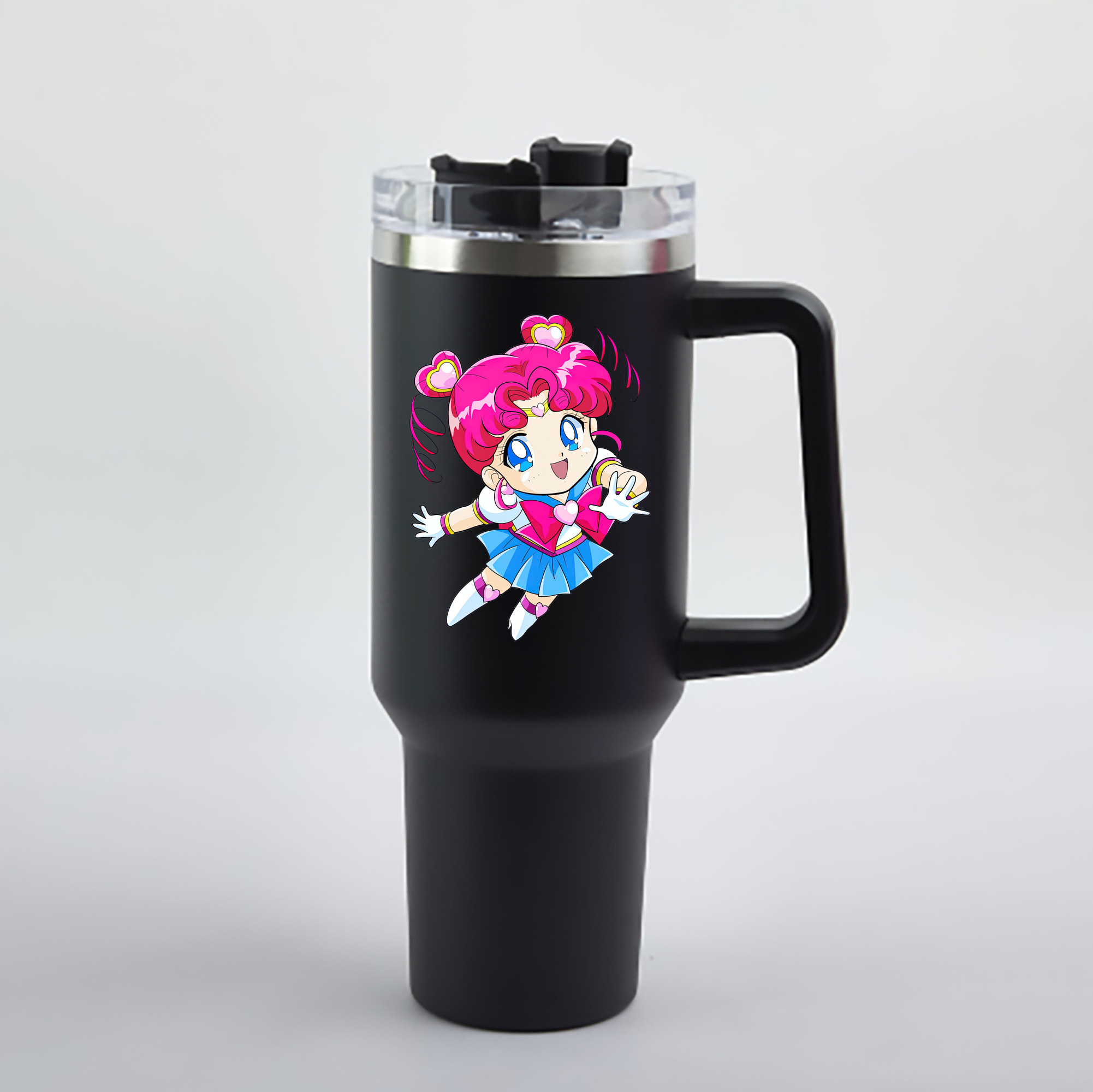 （画像用） 美少女戦士セーラームーン ちびうさ Sailor Moon Chibiusa Tsukino Usagi Small Lady Serenity 1200mL車用タンブラー - クリスタルステッカー（プラスチックストロー付き）