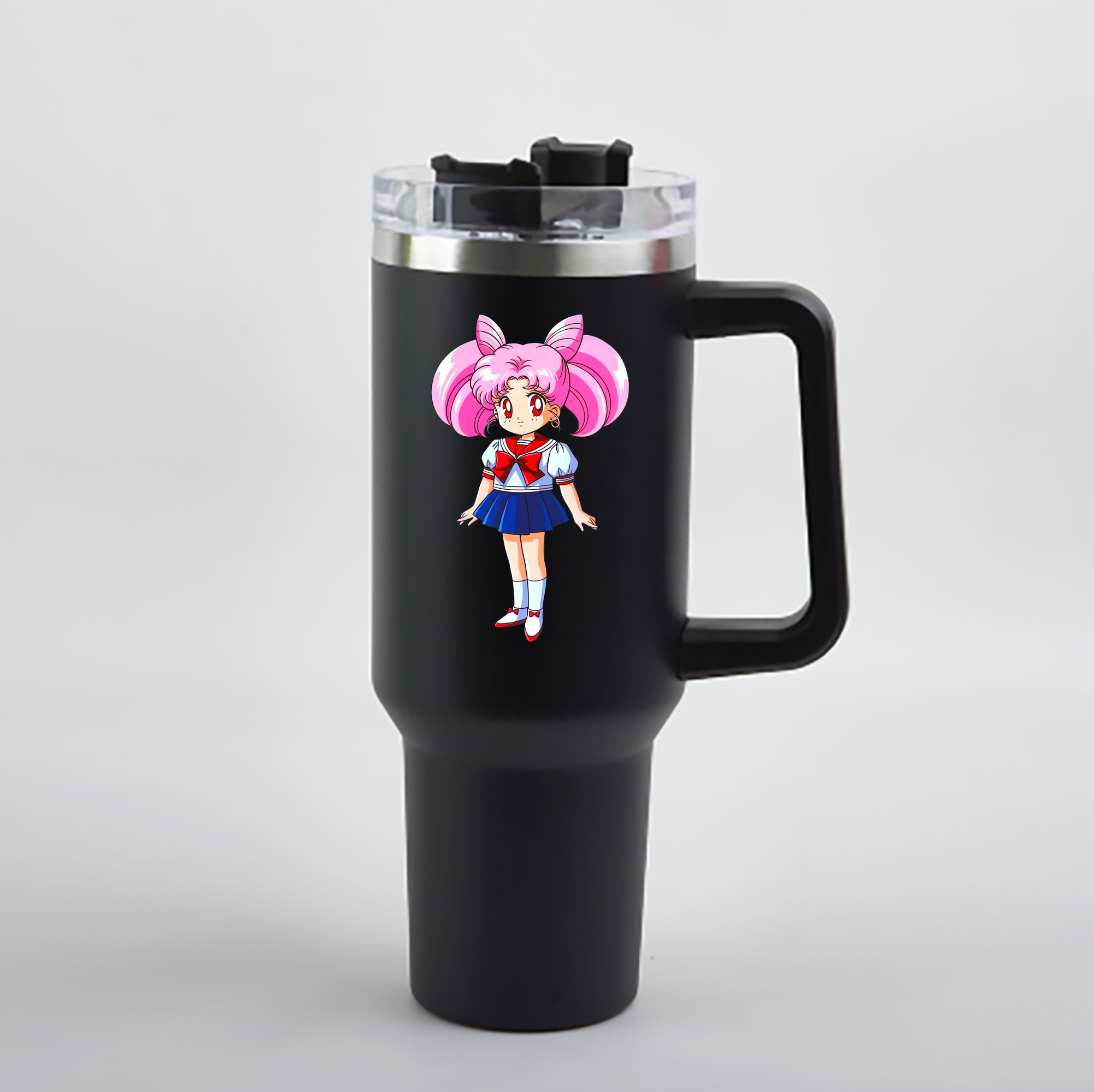 （画像用） 美少女戦士セーラームーン ちびうさ Sailor Moon Chibiusa Tsukino Usagi Small Lady Serenity 1200mL車用タンブラー - クリスタルステッカー（プラスチックストロー付き）