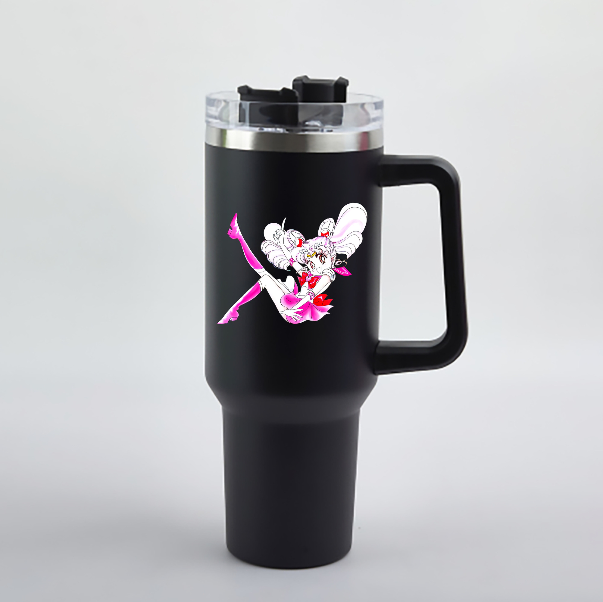 （画像用） 美少女戦士セーラームーン ちびうさ Sailor Moon Chibiusa Tsukino Usagi Small Lady Serenity 1200mL車用タンブラー - クリスタルステッカー（プラスチックストロー付き）