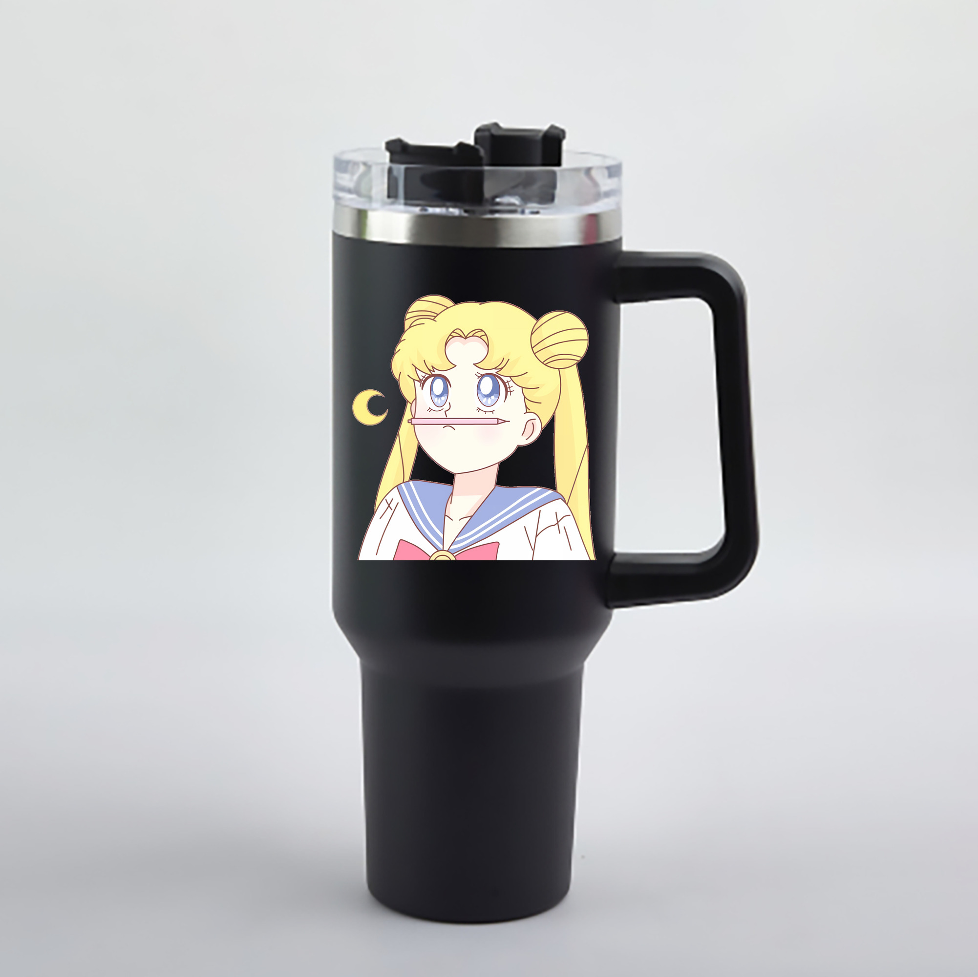 （画像用） 美少女戦士セーラームーン 愛野 美奈子 あいの みなこ Sailor Moon Aino Minako 1200mL車用タンブラー - クリスタルステッカー（プラスチックストロー付き）