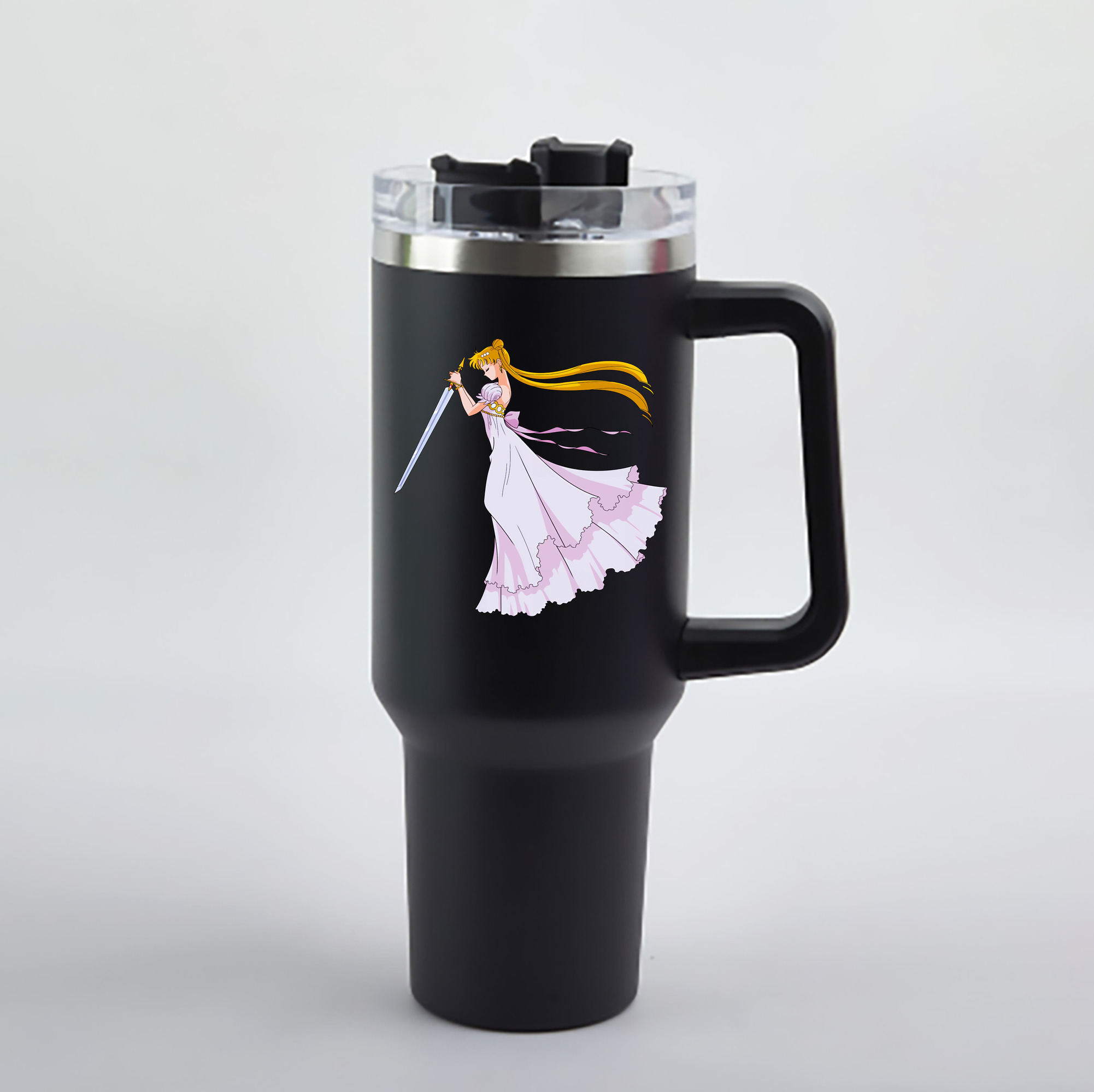（画像用） 美少女戦士セーラームーン 愛野 美奈子 あいの みなこ Sailor Moon Aino Minako 1200mL車用タンブラー - クリスタルステッカー（プラスチックストロー付き）