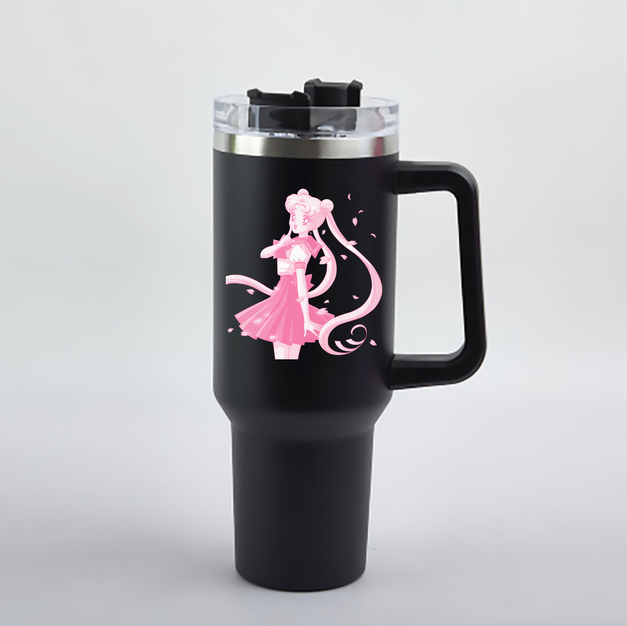 （画像用） 美少女戦士セーラームーン 愛野 美奈子 あいの みなこ Sailor Moon Aino Minako 1200mL車用タンブラー - クリスタルステッカー（プラスチックストロー付き）