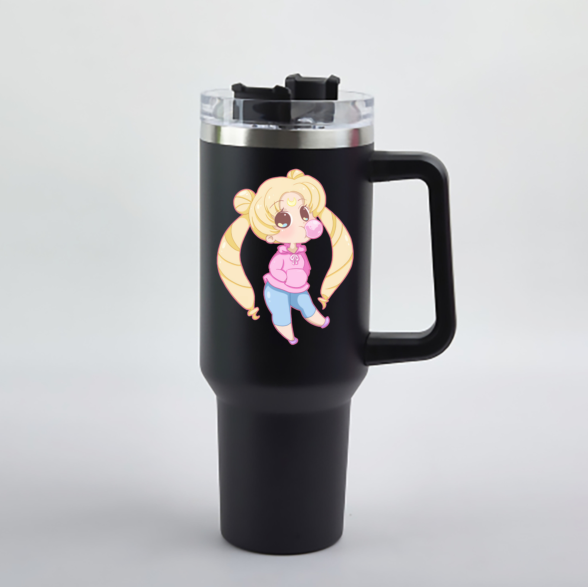（画像用） 美少女戦士セーラームーン 愛野 美奈子 あいの みなこ Sailor Moon Aino Minako 1200mL車用タンブラー - クリスタルステッカー（プラスチックストロー付き）