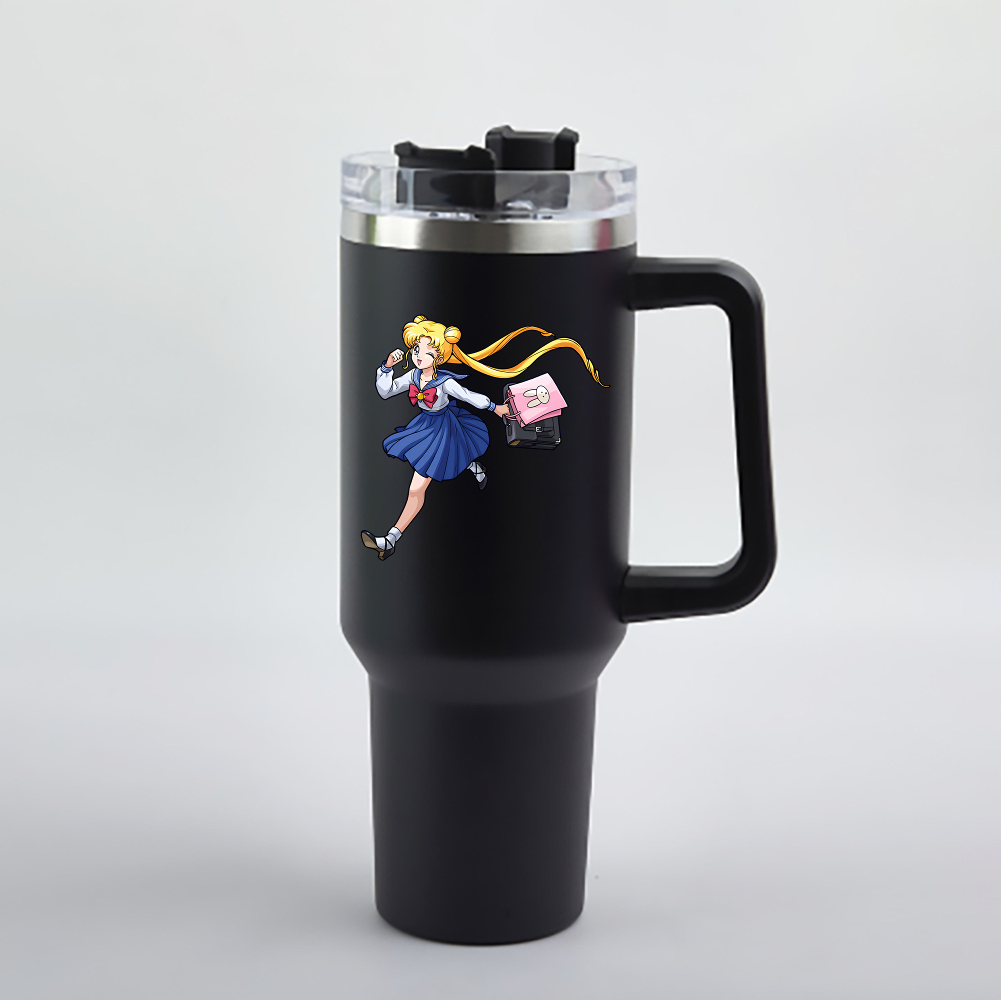 （画像用） 美少女戦士セーラームーン 愛野 美奈子 あいの みなこ Sailor Moon Aino Minako 1200mL車用タンブラー - クリスタルステッカー（プラスチックストロー付き）