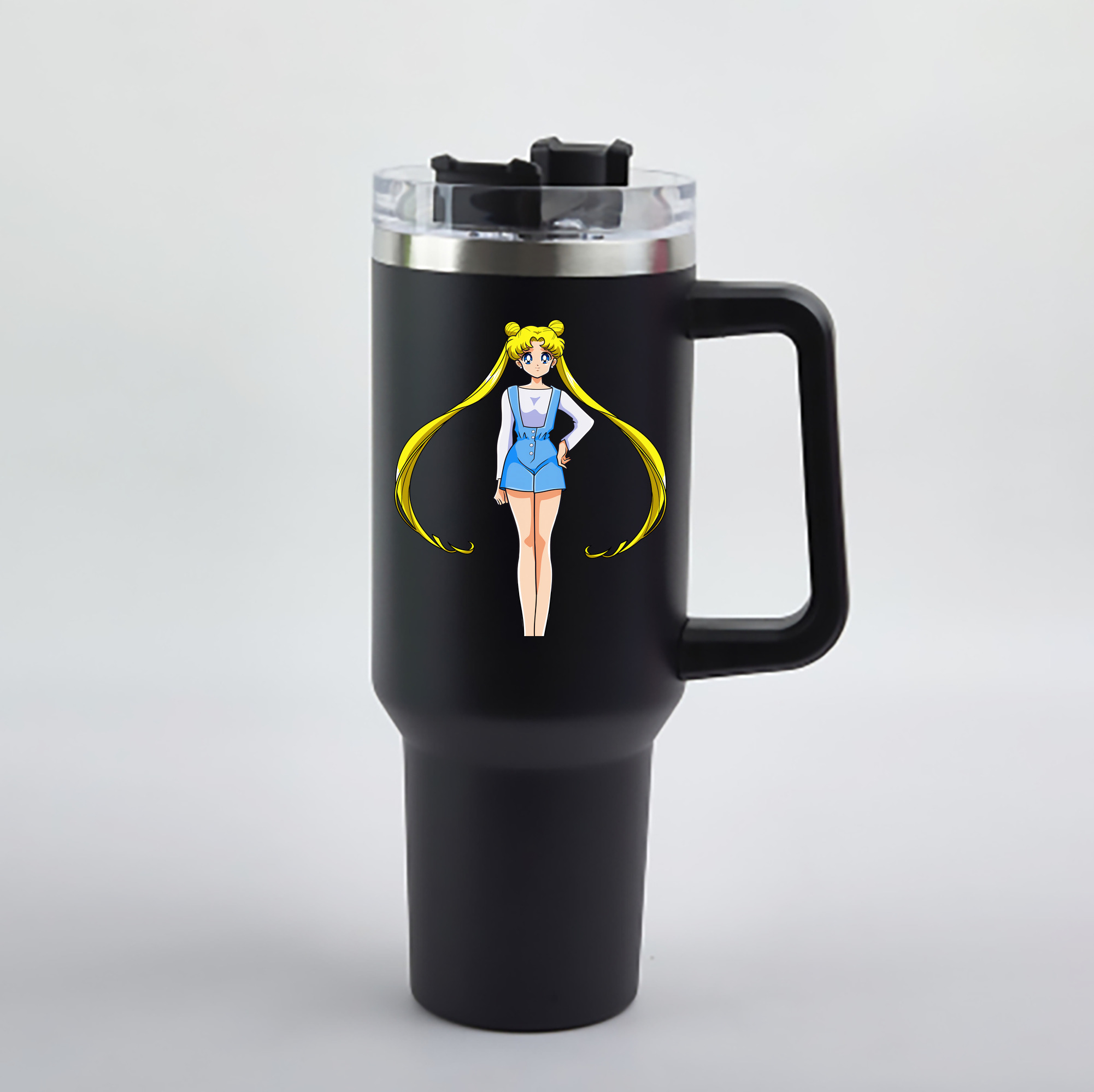 （画像用） 美少女戦士セーラームーン 愛野 美奈子 あいの みなこ Sailor Moon Aino Minako 1200mL車用タンブラー - クリスタルステッカー（プラスチックストロー付き）