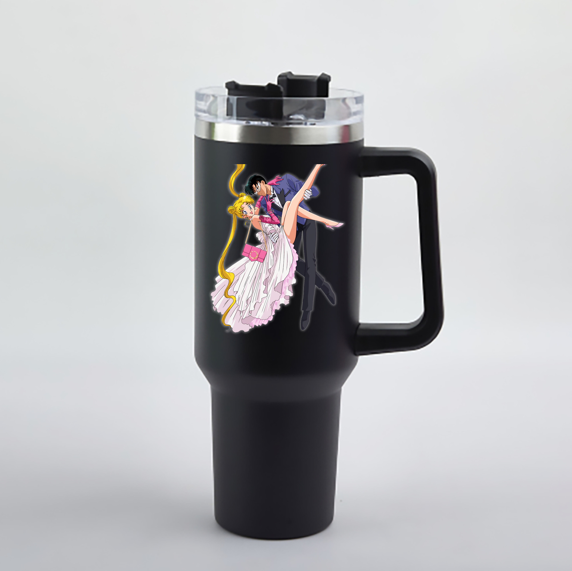 （画像用） 美少女戦士セーラームーン 愛野 美奈子 あいの みなこ Sailor Moon Aino Minako 1200mL車用タンブラー - クリスタルステッカー（プラスチックストロー付き）