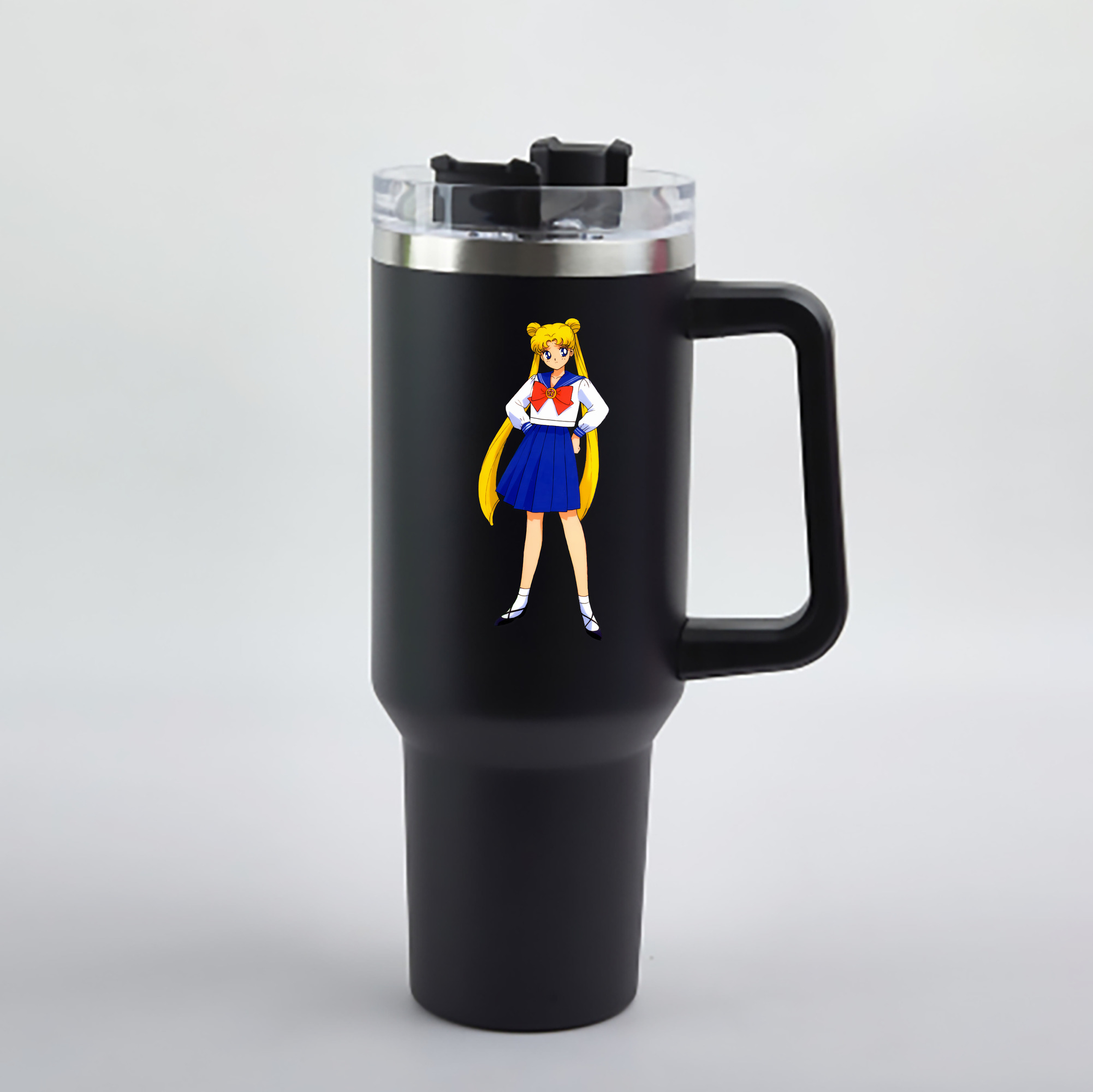（画像用） 美少女戦士セーラームーン 愛野 美奈子 あいの みなこ Sailor Moon Aino Minako 1200mL車用タンブラー - クリスタルステッカー（プラスチックストロー付き）