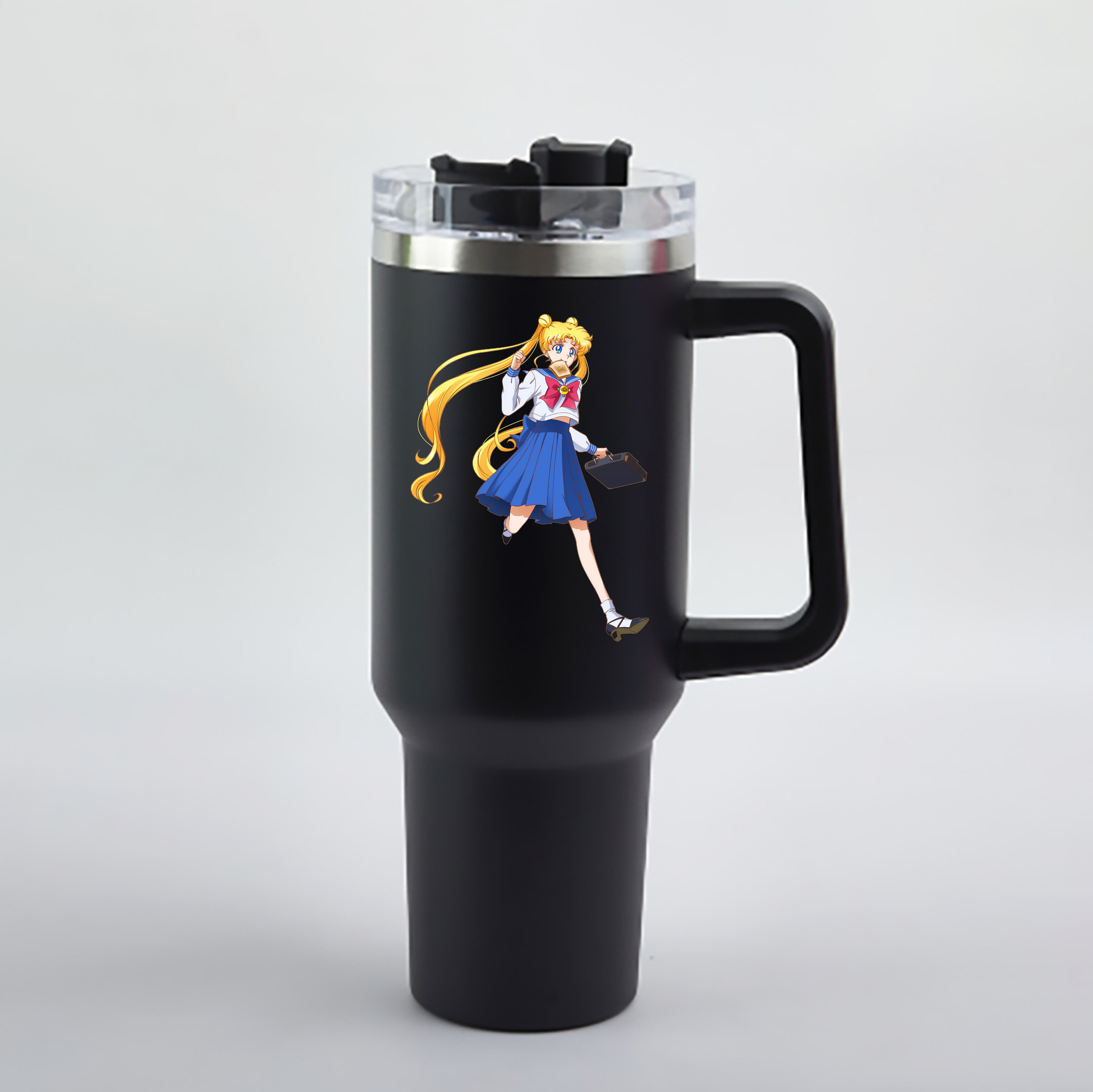 （画像用） 美少女戦士セーラームーン 愛野 美奈子 あいの みなこ Sailor Moon Aino Minako 1200mL車用タンブラー - クリスタルステッカー（プラスチックストロー付き）