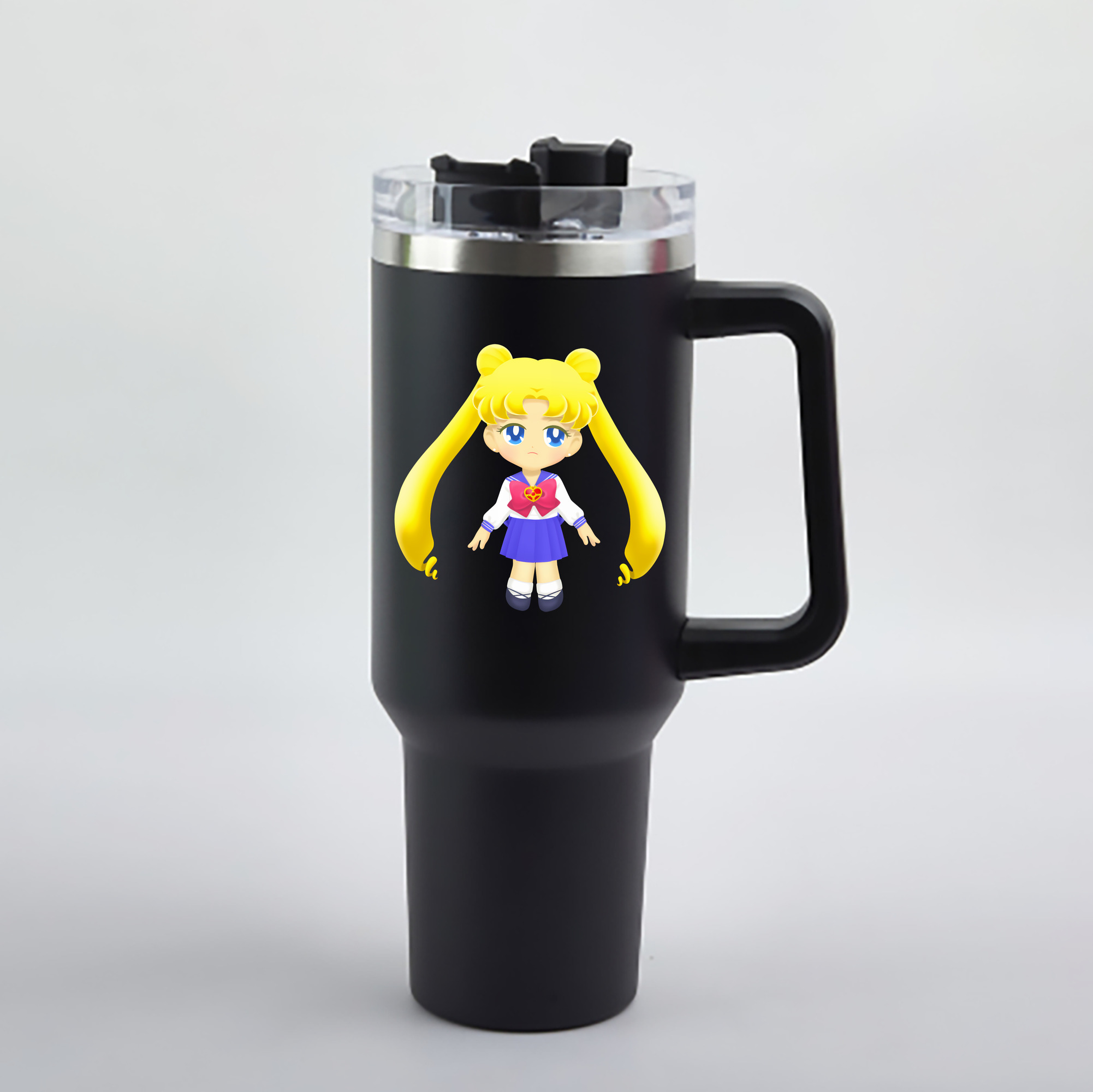 （画像用） 美少女戦士セーラームーン 愛野 美奈子 あいの みなこ Sailor Moon Aino Minako 1200mL車用タンブラー - クリスタルステッカー（プラスチックストロー付き）