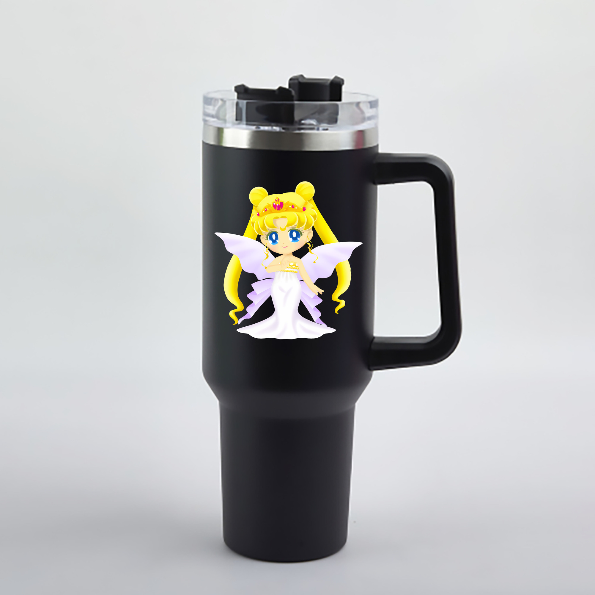 （画像用） 美少女戦士セーラームーン 愛野 美奈子 あいの みなこ Sailor Moon Aino Minako 1200mL車用タンブラー - クリスタルステッカー（プラスチックストロー付き）