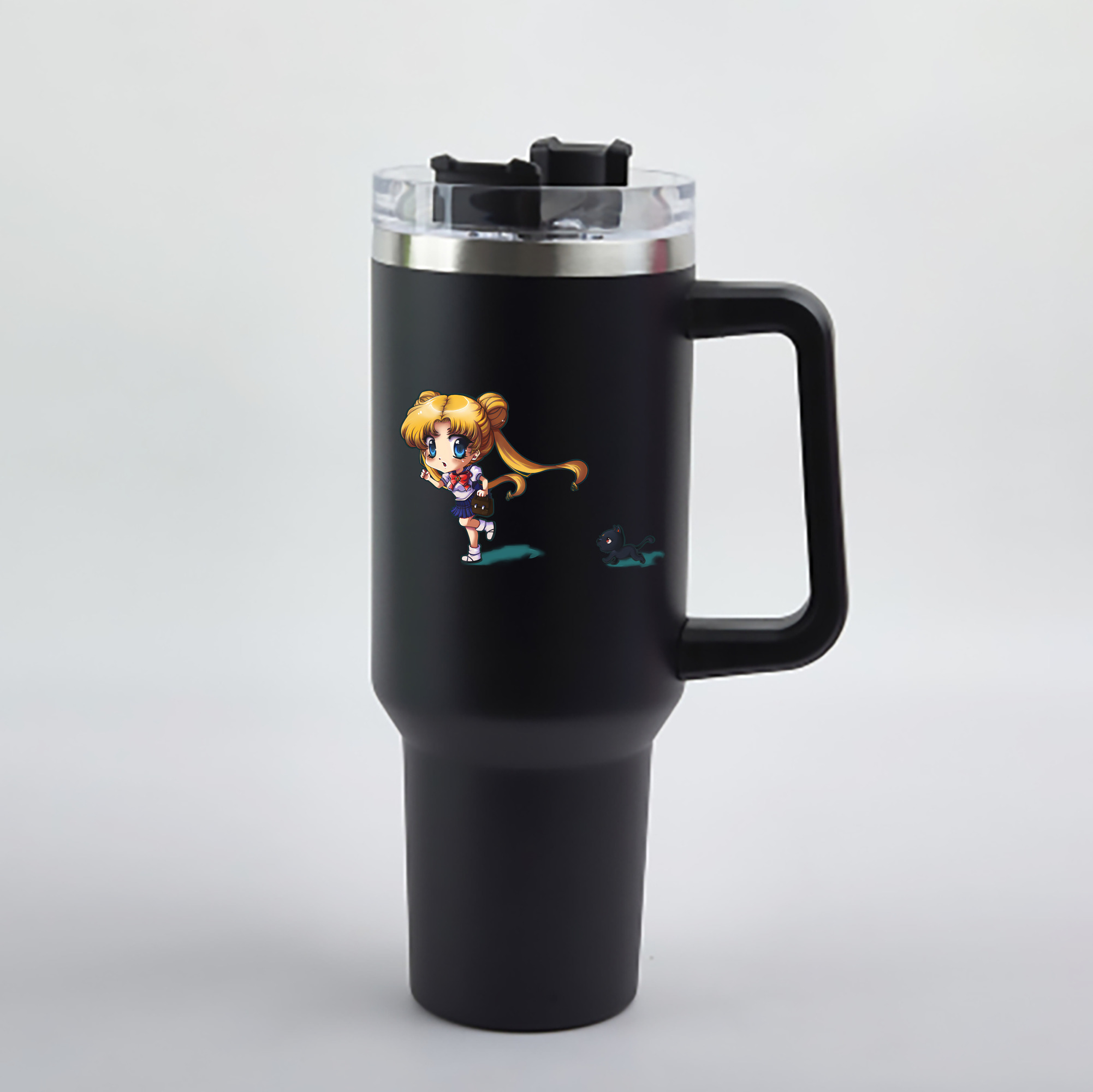 （画像用） 美少女戦士セーラームーン 愛野 美奈子 あいの みなこ Sailor Moon Aino Minako 1200mL車用タンブラー - クリスタルステッカー（プラスチックストロー付き）