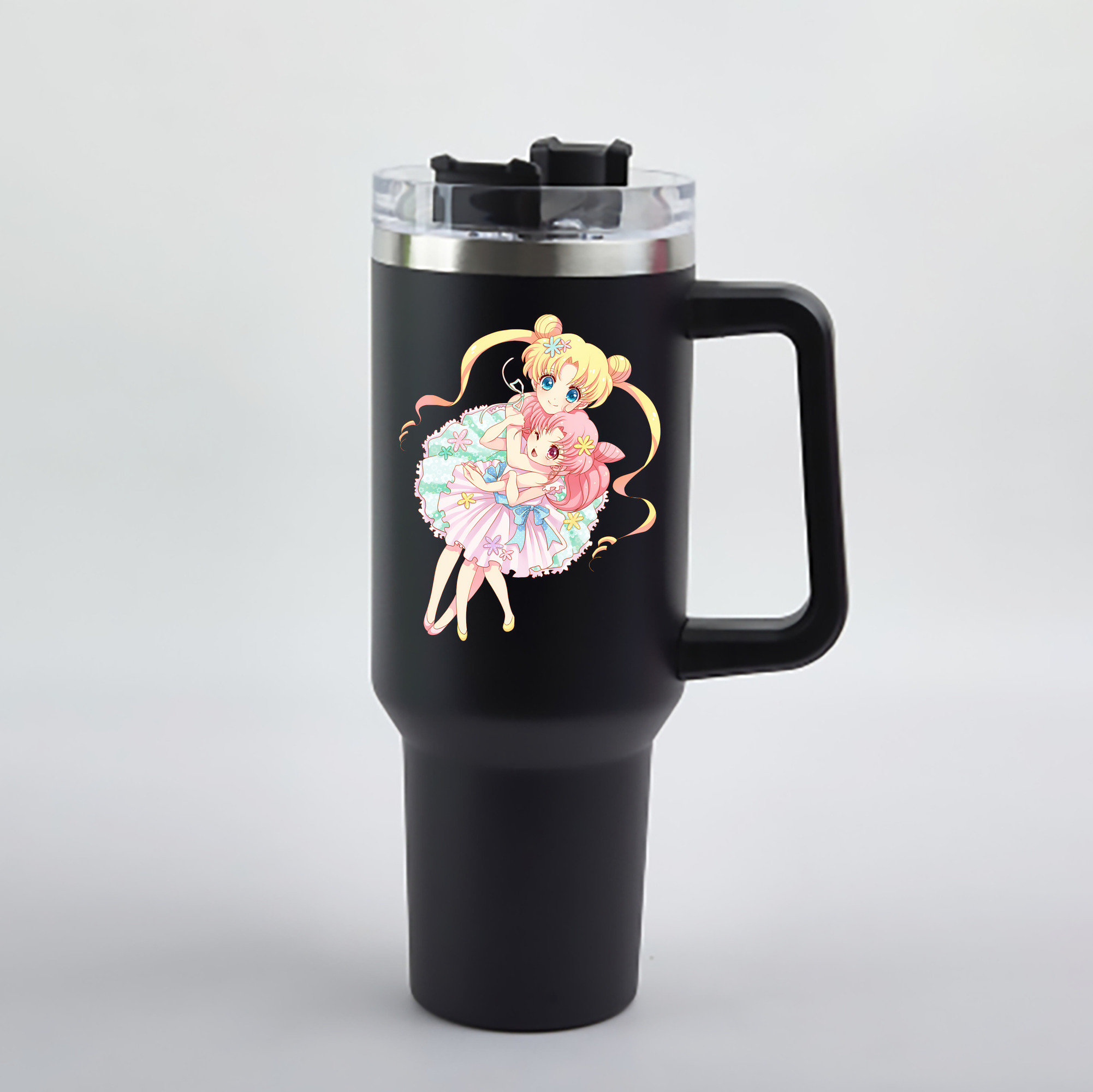 （画像用） 美少女戦士セーラームーン 愛野 美奈子 あいの みなこ Sailor Moon Aino Minako 1200mL車用タンブラー - クリスタルステッカー（プラスチックストロー付き）