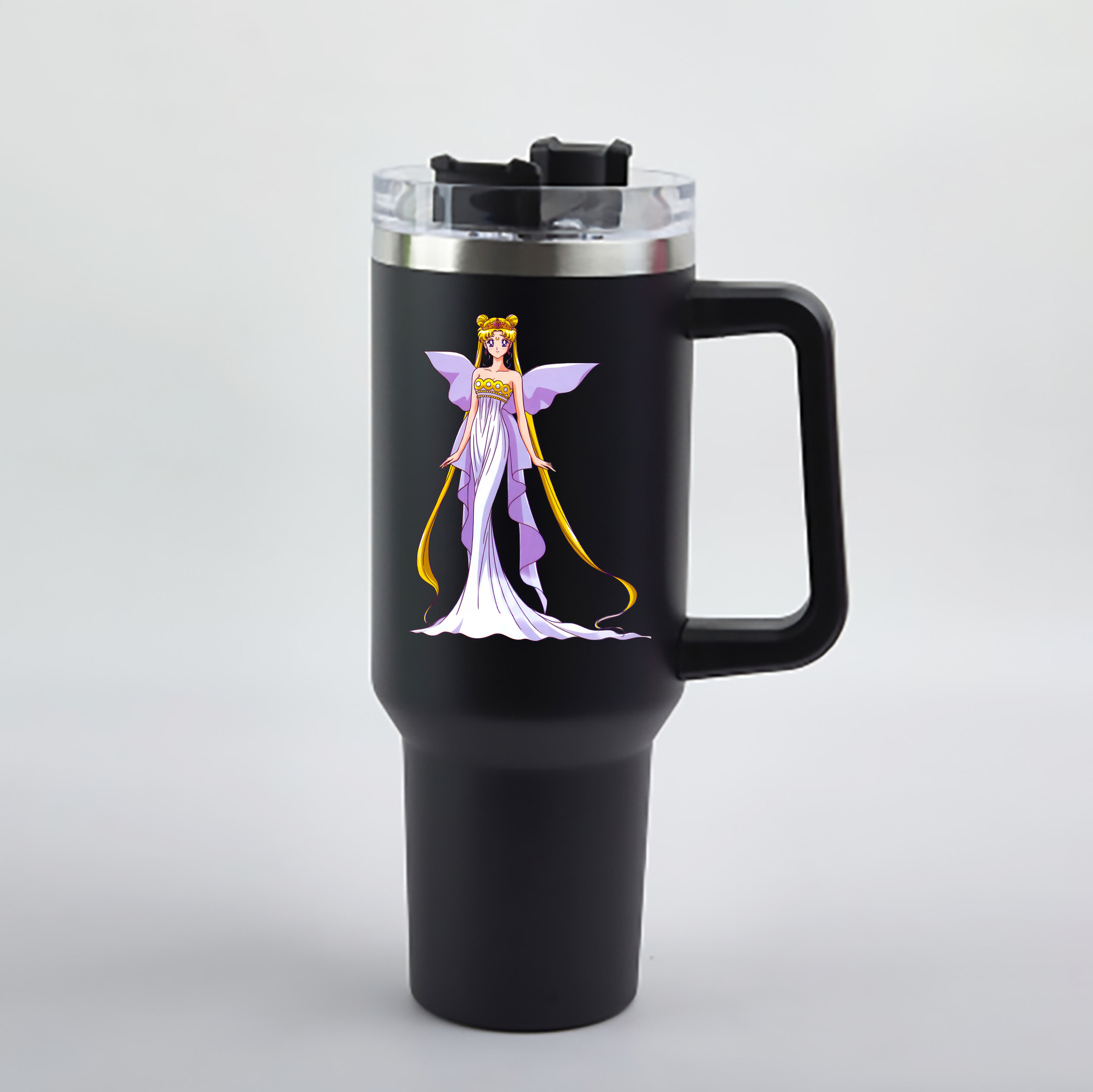 （画像用） 美少女戦士セーラームーン 愛野 美奈子 あいの みなこ Sailor Moon Aino Minako 1200mL車用タンブラー - クリスタルステッカー（プラスチックストロー付き）
