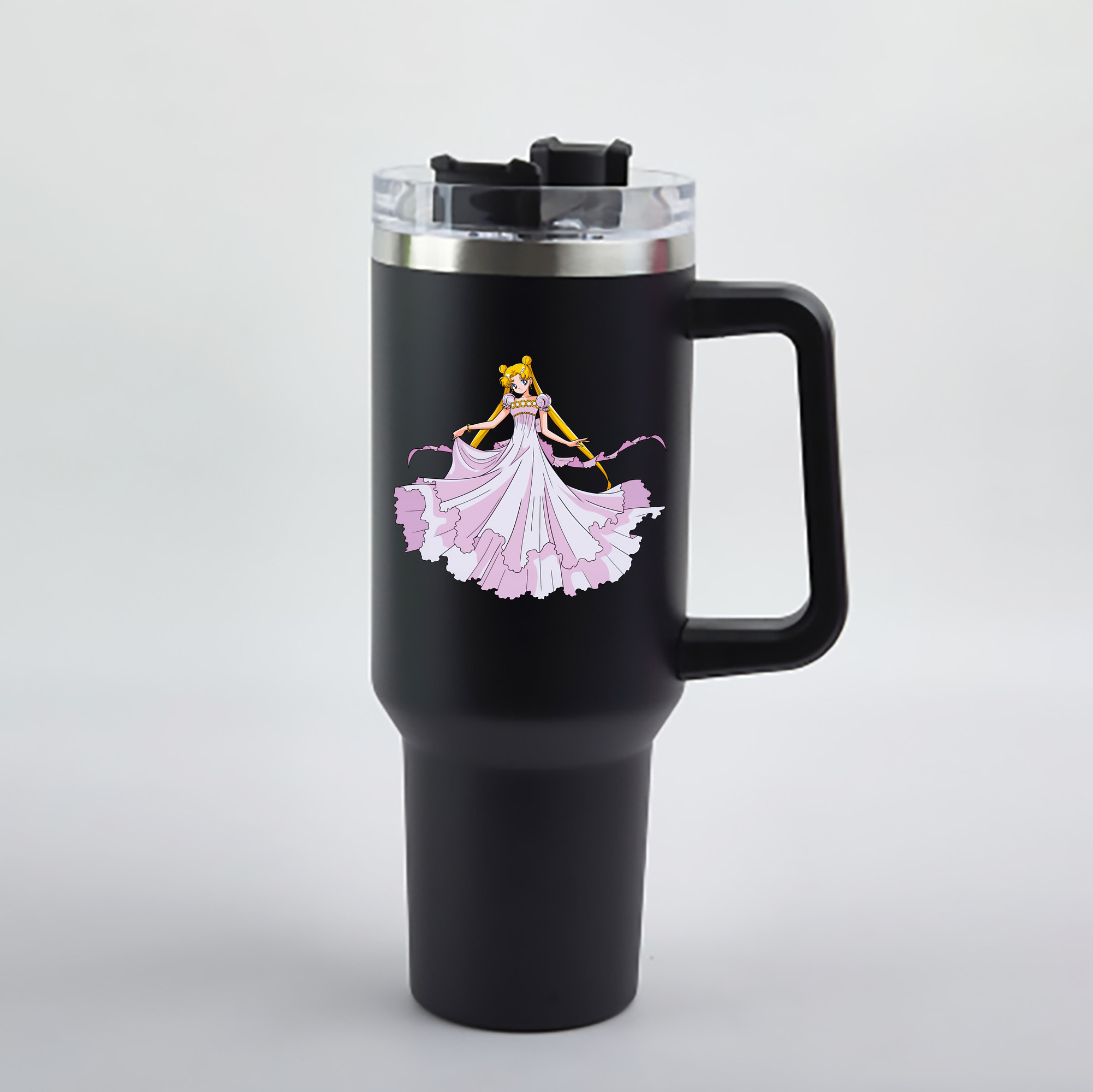 （画像用） 美少女戦士セーラームーン 愛野 美奈子 あいの みなこ Sailor Moon Aino Minako 1200mL車用タンブラー - クリスタルステッカー（プラスチックストロー付き）