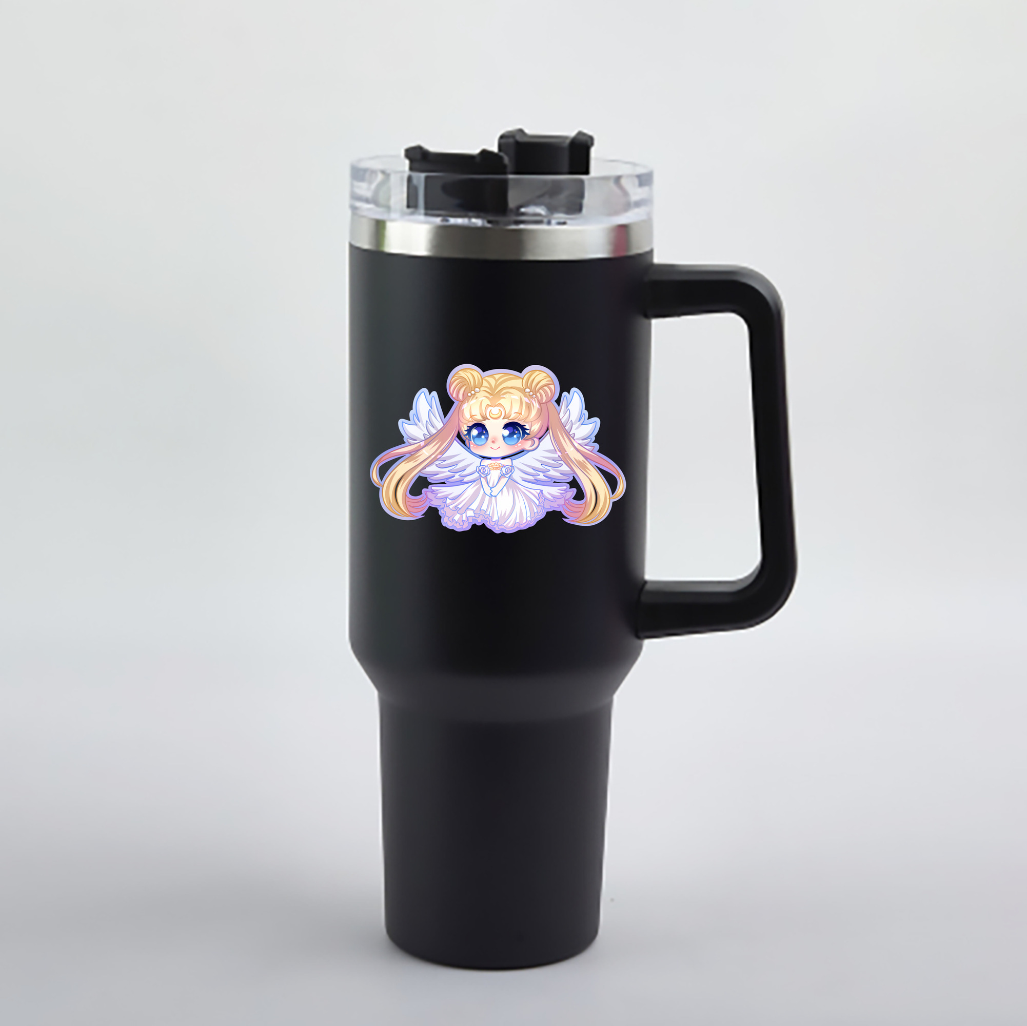 （画像用） 美少女戦士セーラームーン 愛野 美奈子 あいの みなこ Sailor Moon Aino Minako 1200mL車用タンブラー - クリスタルステッカー（プラスチックストロー付き）
