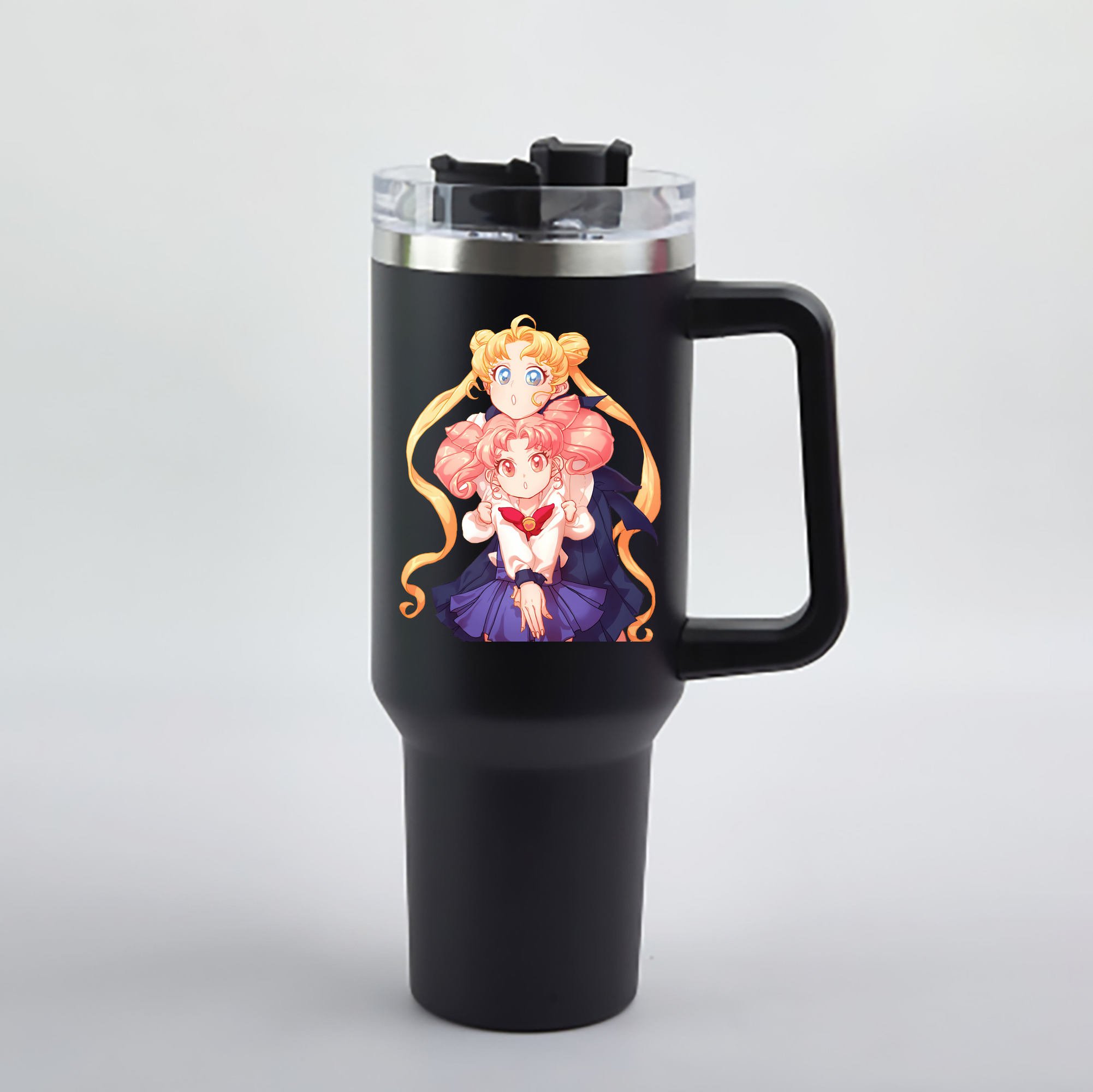 （画像用） 美少女戦士セーラームーン 愛野 美奈子 あいの みなこ Sailor Moon Aino Minako 1200mL車用タンブラー - クリスタルステッカー（プラスチックストロー付き）