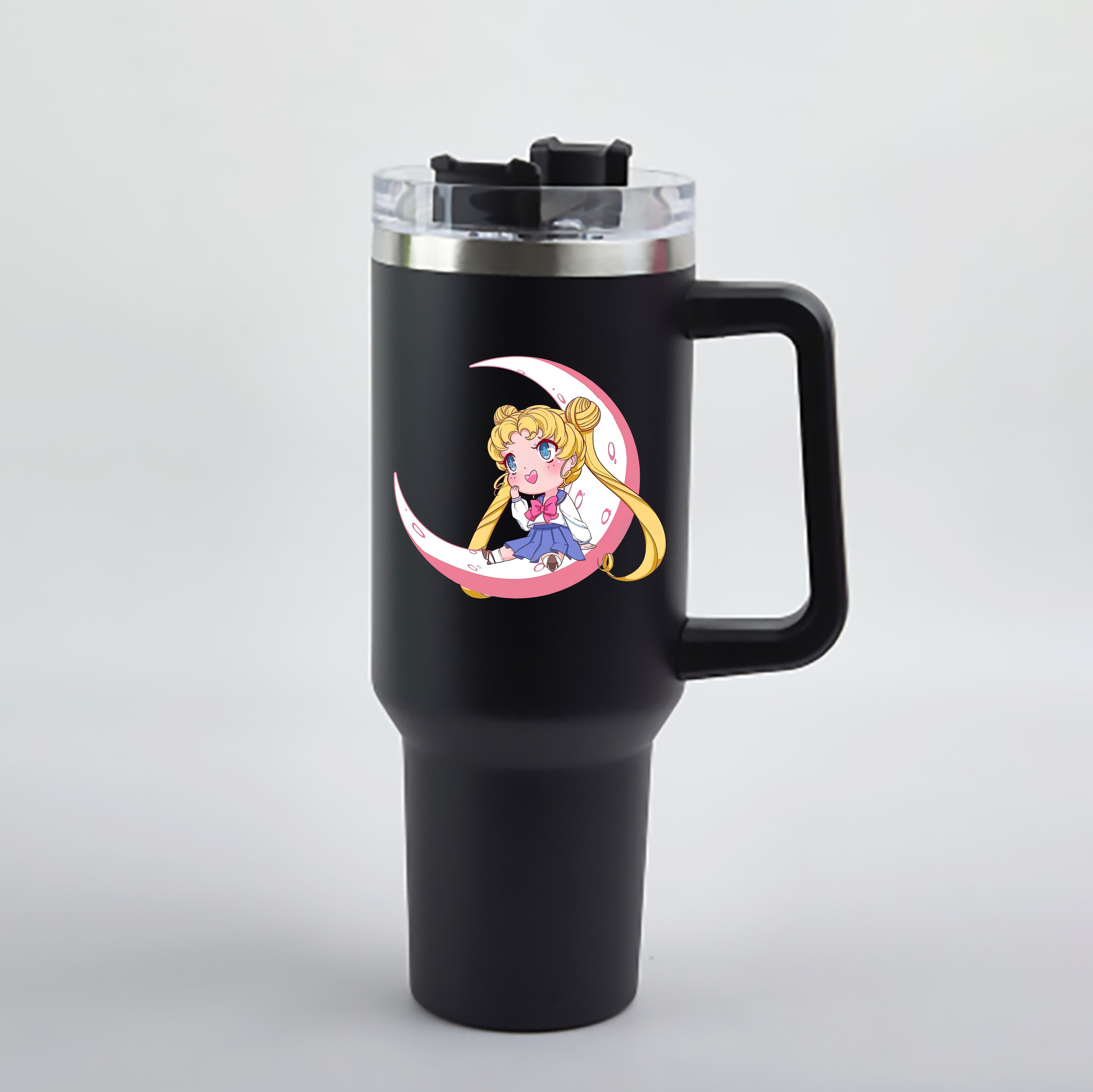 （画像用） 美少女戦士セーラームーン 愛野 美奈子 あいの みなこ Sailor Moon Aino Minako 1200mL車用タンブラー - クリスタルステッカー（プラスチックストロー付き）