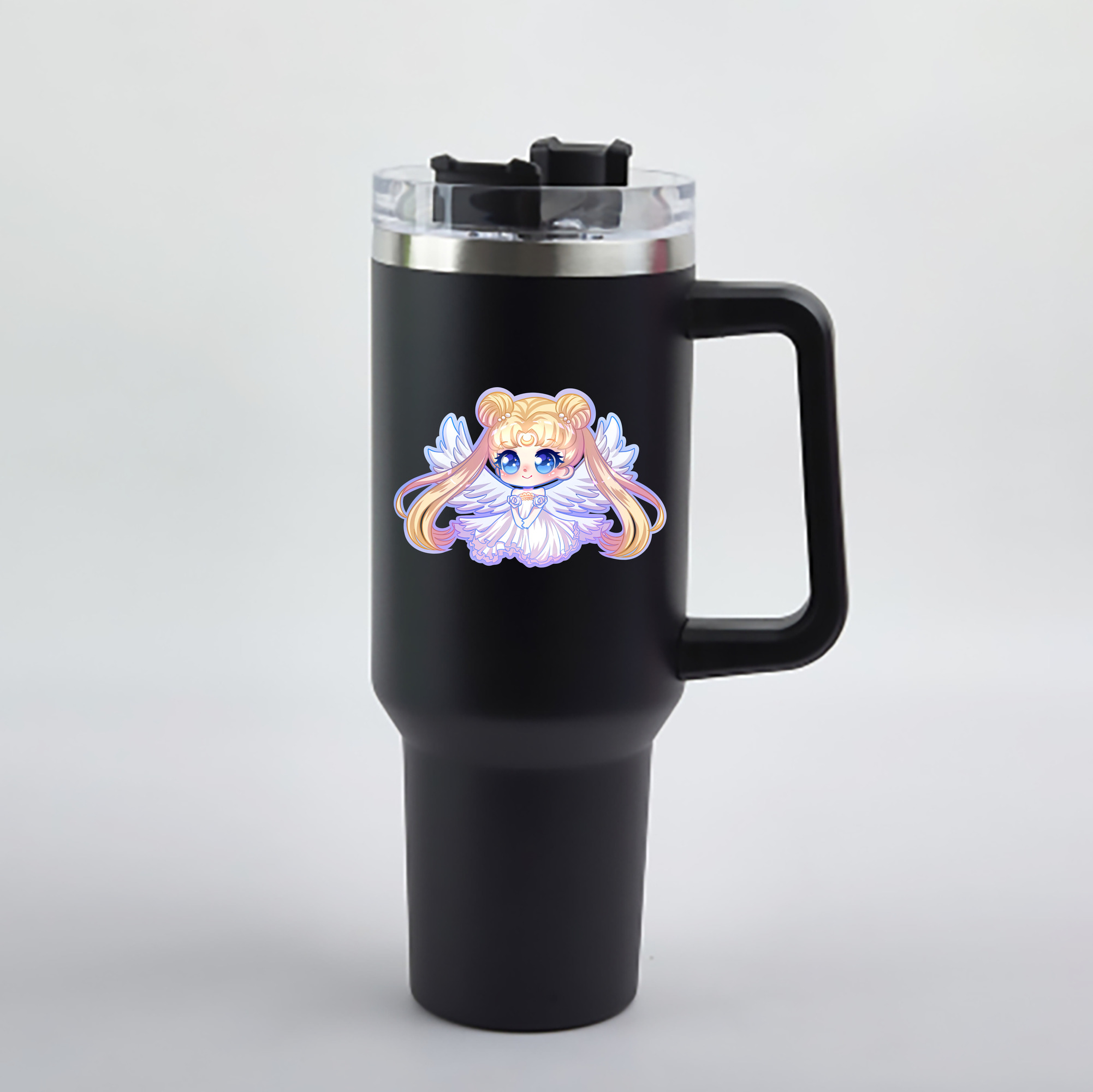 （画像用） 美少女戦士セーラームーン 愛野 美奈子 あいの みなこ Sailor Moon Aino Minako 1200mL車用タンブラー - クリスタルステッカー（プラスチックストロー付き）