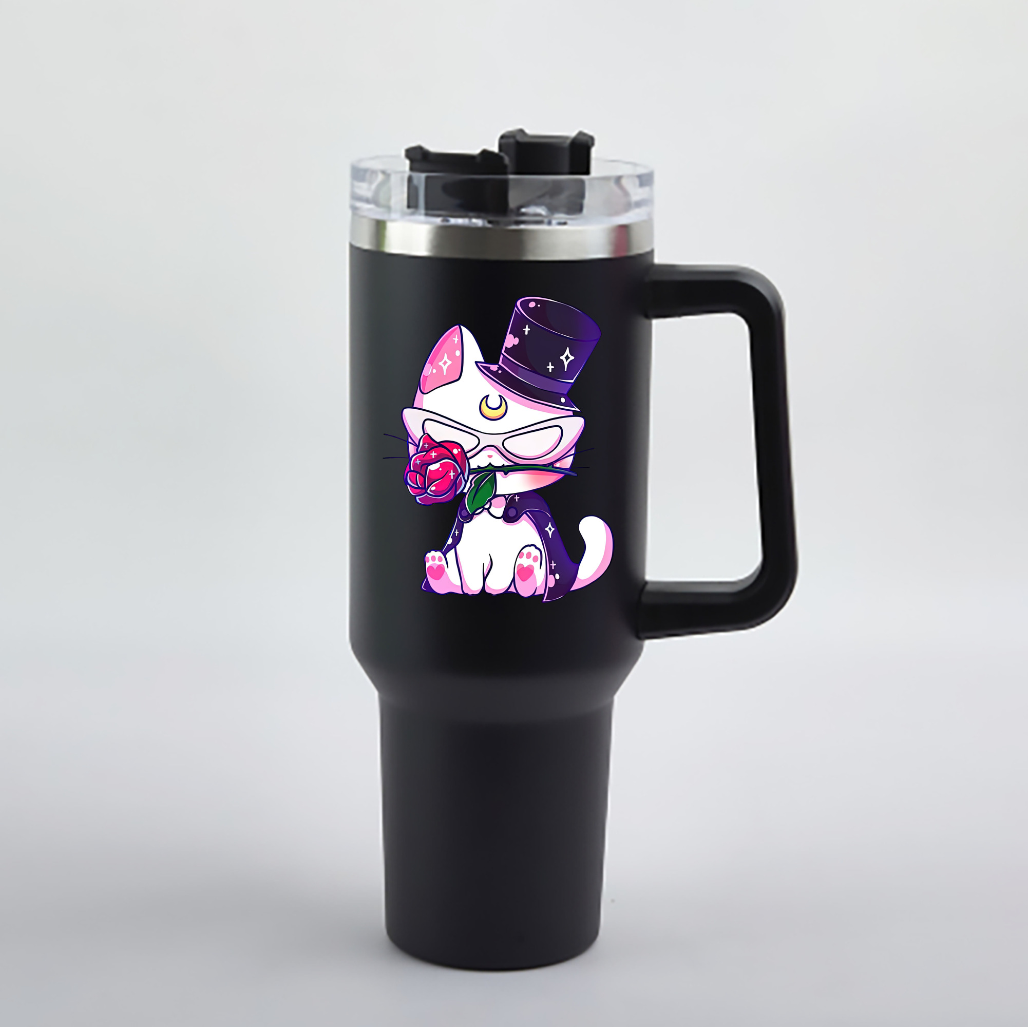 （画像用） 美少女戦士セーラームーン Sailor Moon 1200mL車用タンブラー - クリスタルステッカー（プラスチックストロー付き）
