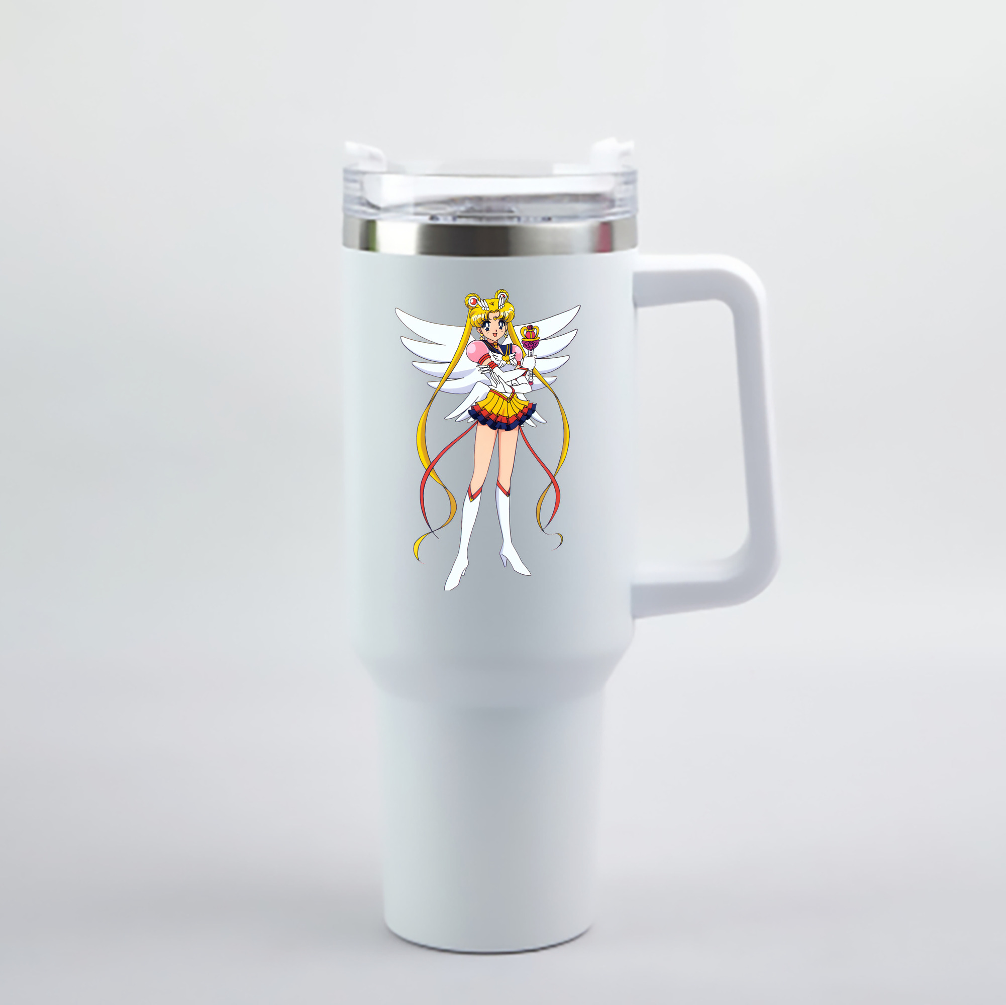 （画像用） 美少女戦士セーラームーン 月野 うさぎ つきの うさぎ Sailor Moon Tsukino Usagi 1200mL車用タンブラー - クリスタルステッカー（プラスチックストロー付き）