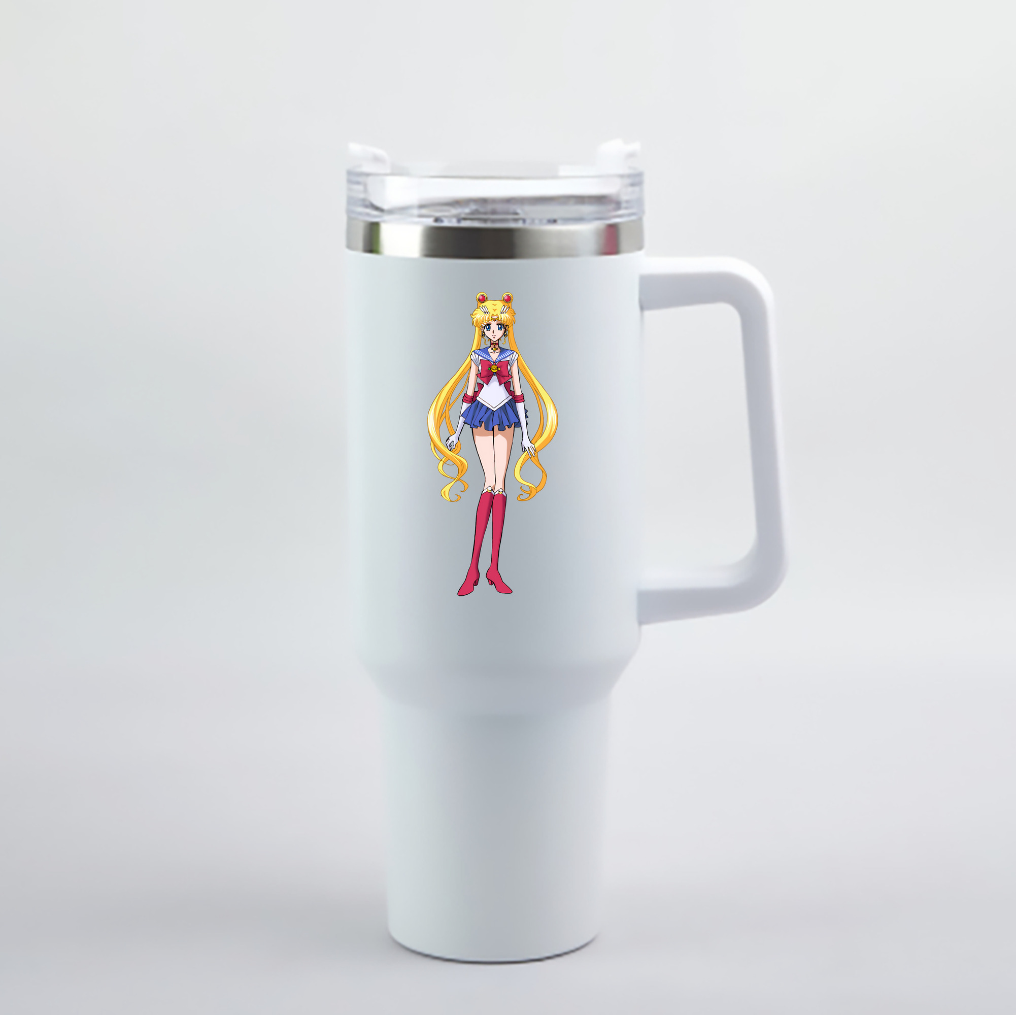 （画像用） 美少女戦士セーラームーン 月野 うさぎ つきの うさぎ Sailor Moon Tsukino Usagi 1200mL車用タンブラー - クリスタルステッカー（プラスチックストロー付き）