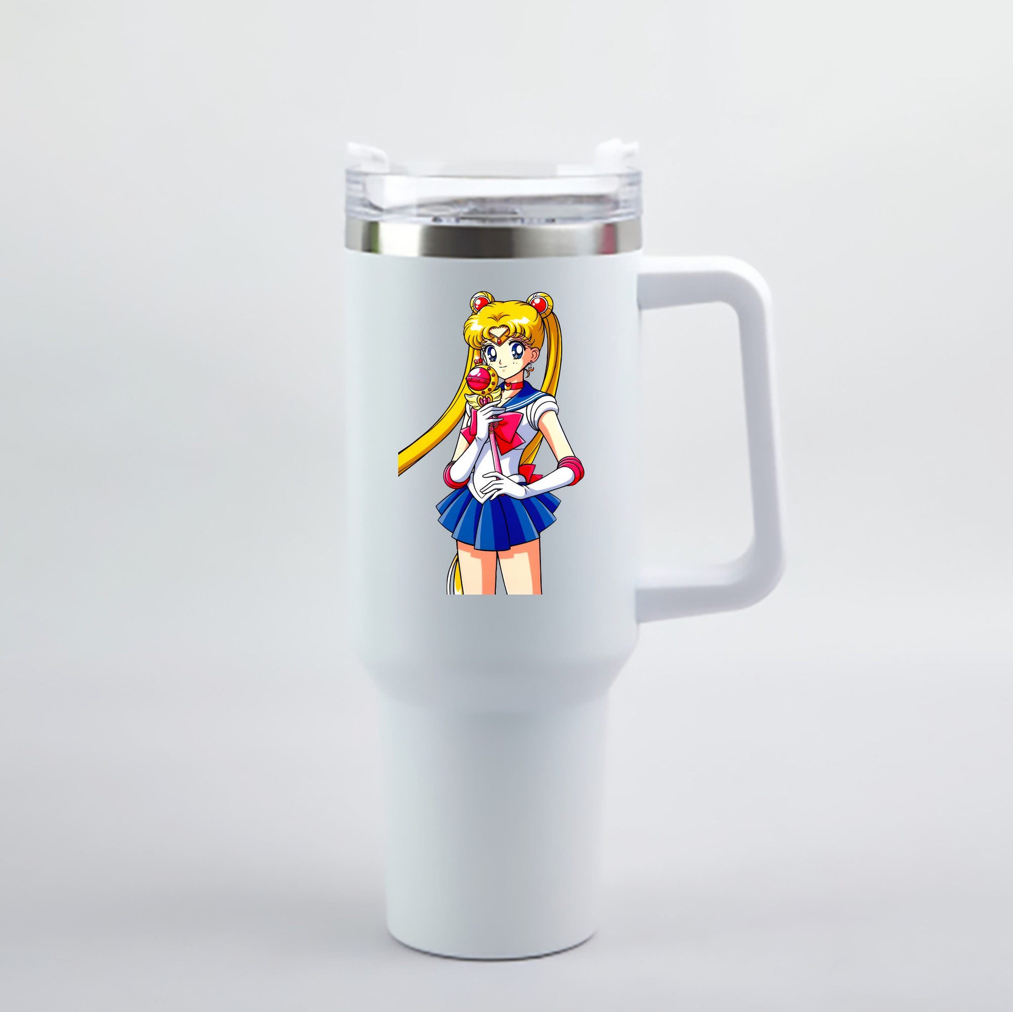 （画像用） 美少女戦士セーラームーン 月野 うさぎ つきの うさぎ Sailor Moon Tsukino Usagi 1200mL車用タンブラー - クリスタルステッカー（プラスチックストロー付き）