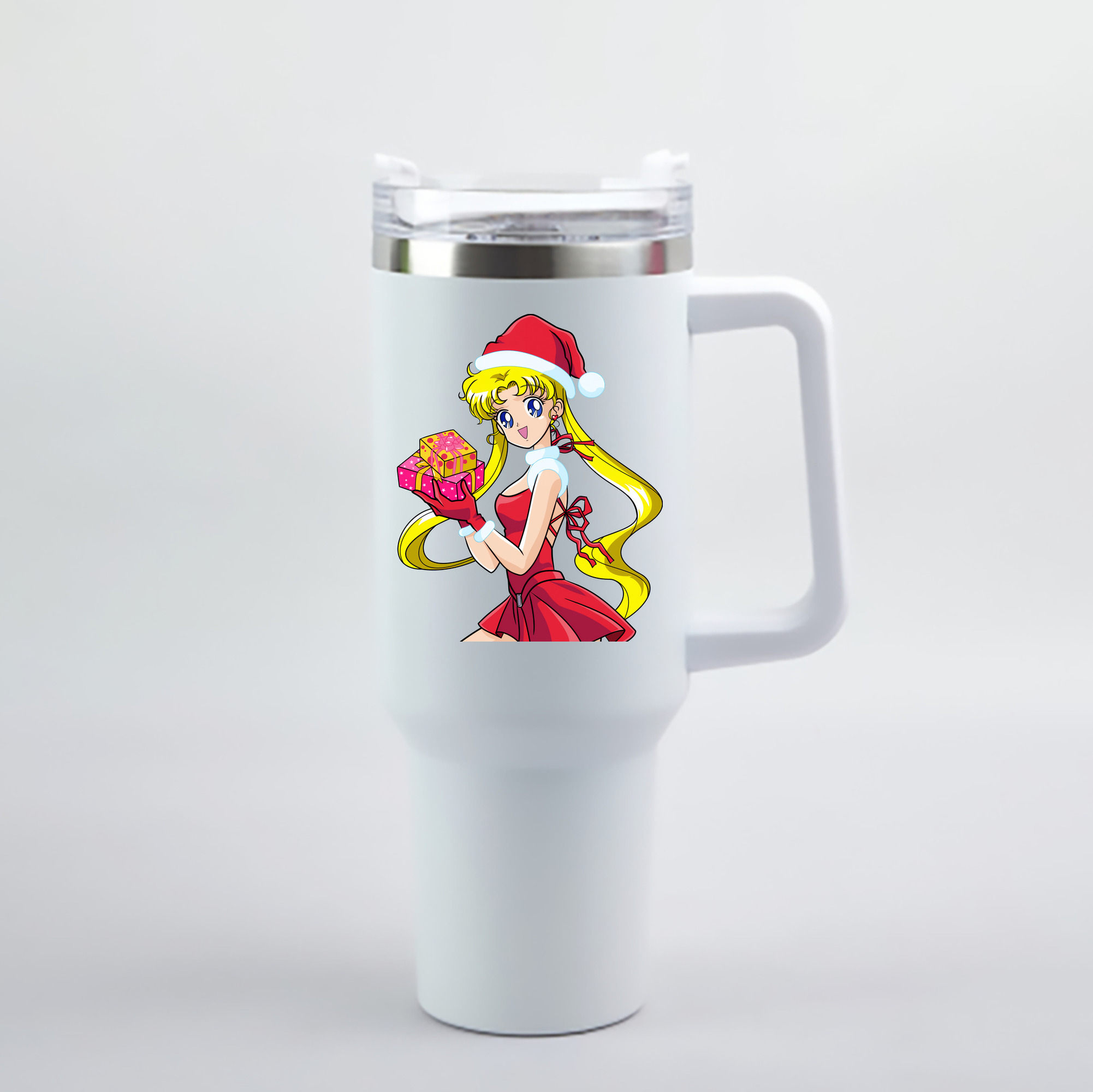 （画像用） 美少女戦士セーラームーン 月野 うさぎ つきの うさぎ Sailor Moon Tsukino Usagi 1200mL車用タンブラー - クリスタルステッカー（プラスチックストロー付き）