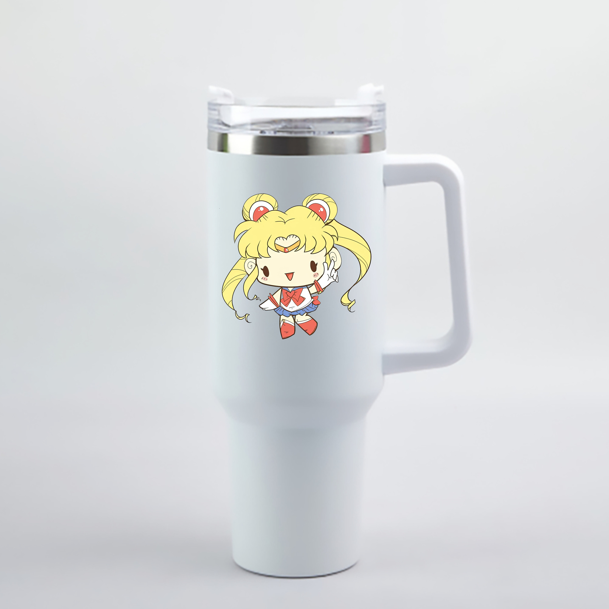 （画像用） 美少女戦士セーラームーン 月野 うさぎ つきの うさぎ Sailor Moon Tsukino Usagi 1200mL車用タンブラー - クリスタルステッカー（プラスチックストロー付き）