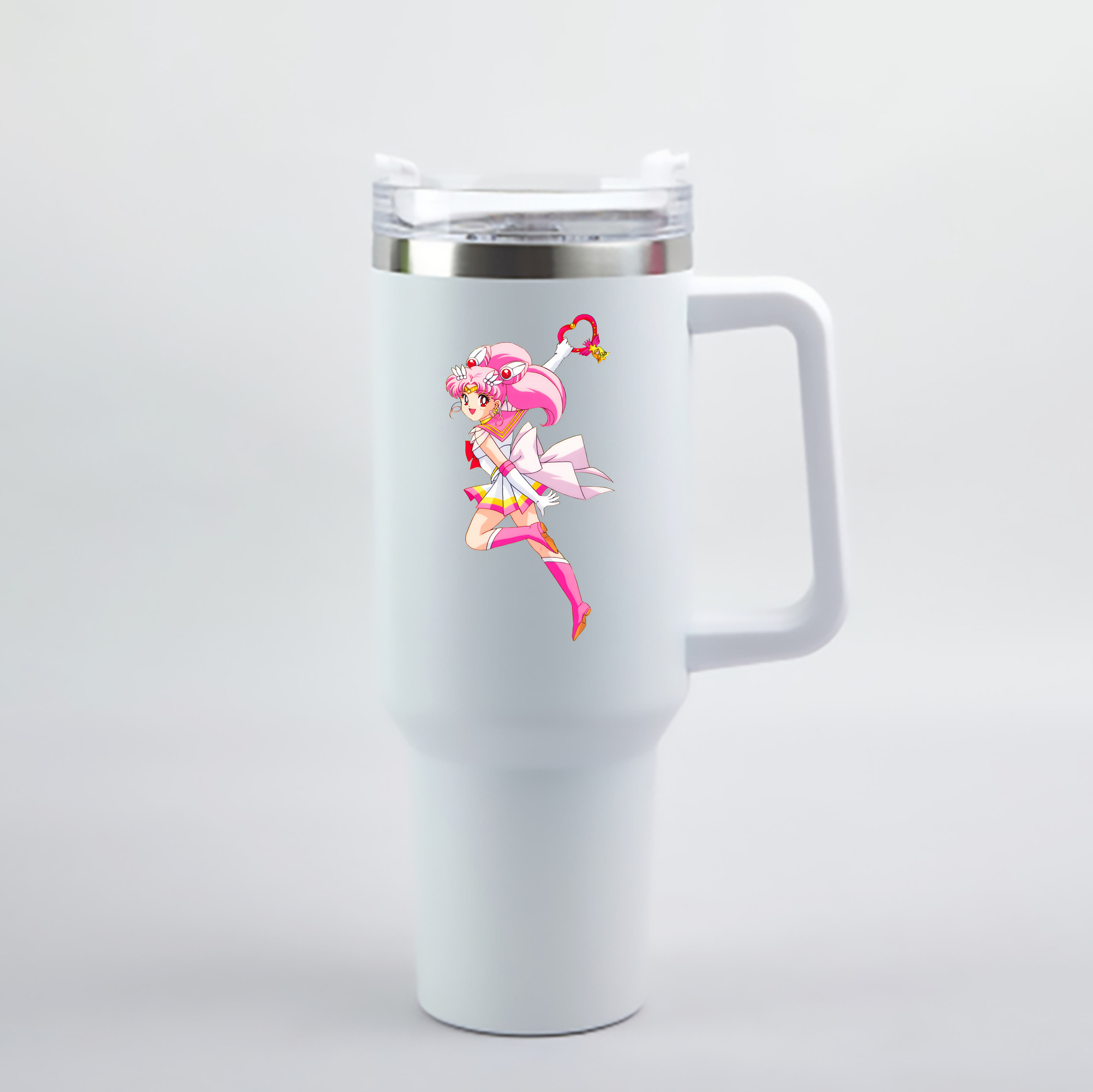 （画像用） 美少女戦士セーラームーン ちびうさ Sailor Moon Chibiusa Tsukino Usagi Small Lady Serenity 1200mL車用タンブラー - クリスタルステッカー（プラスチックストロー付き）