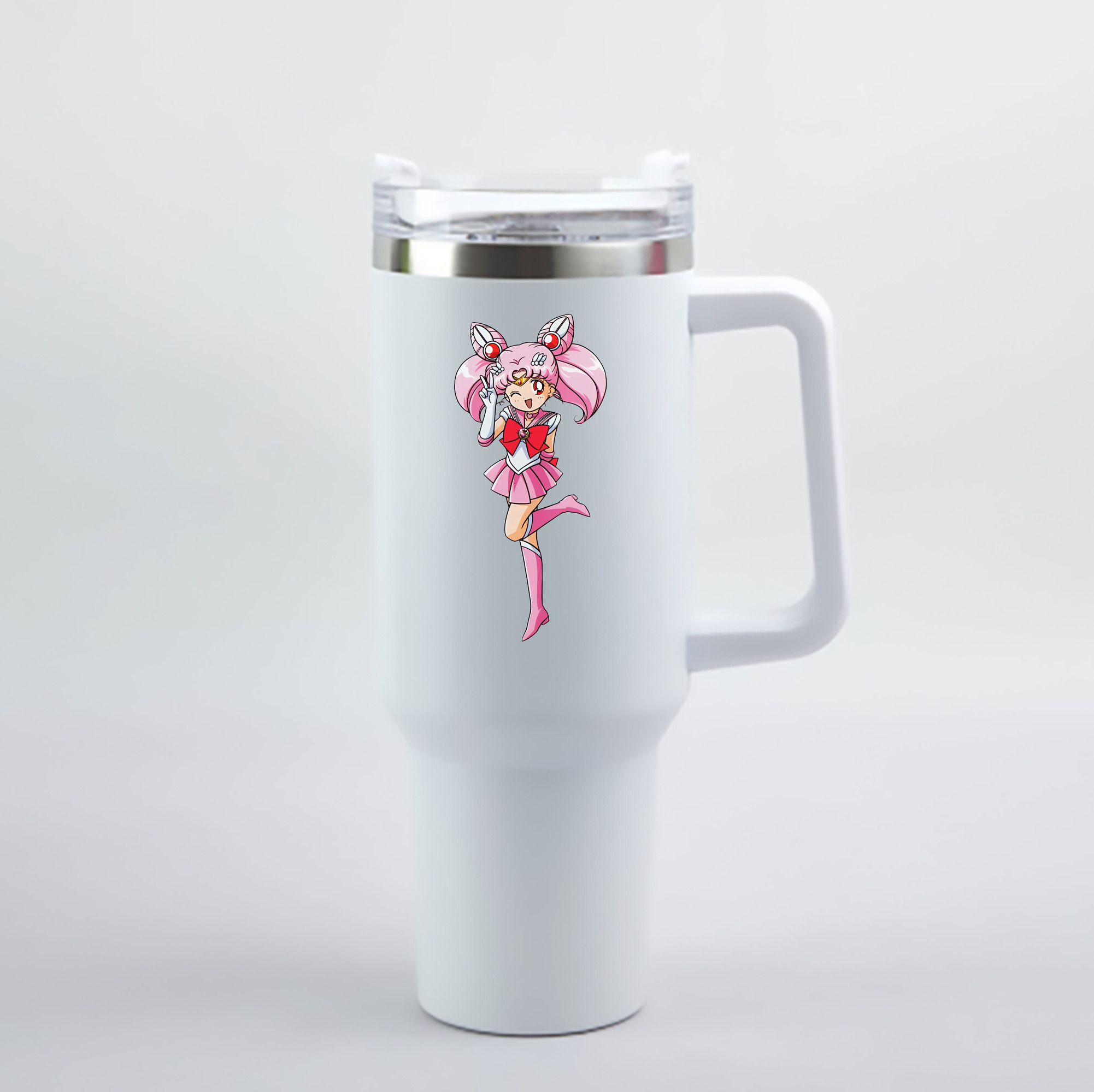 （画像用） 美少女戦士セーラームーン ちびうさ Sailor Moon Chibiusa Tsukino Usagi Small Lady Serenity 1200mL車用タンブラー - クリスタルステッカー（プラスチックストロー付き）