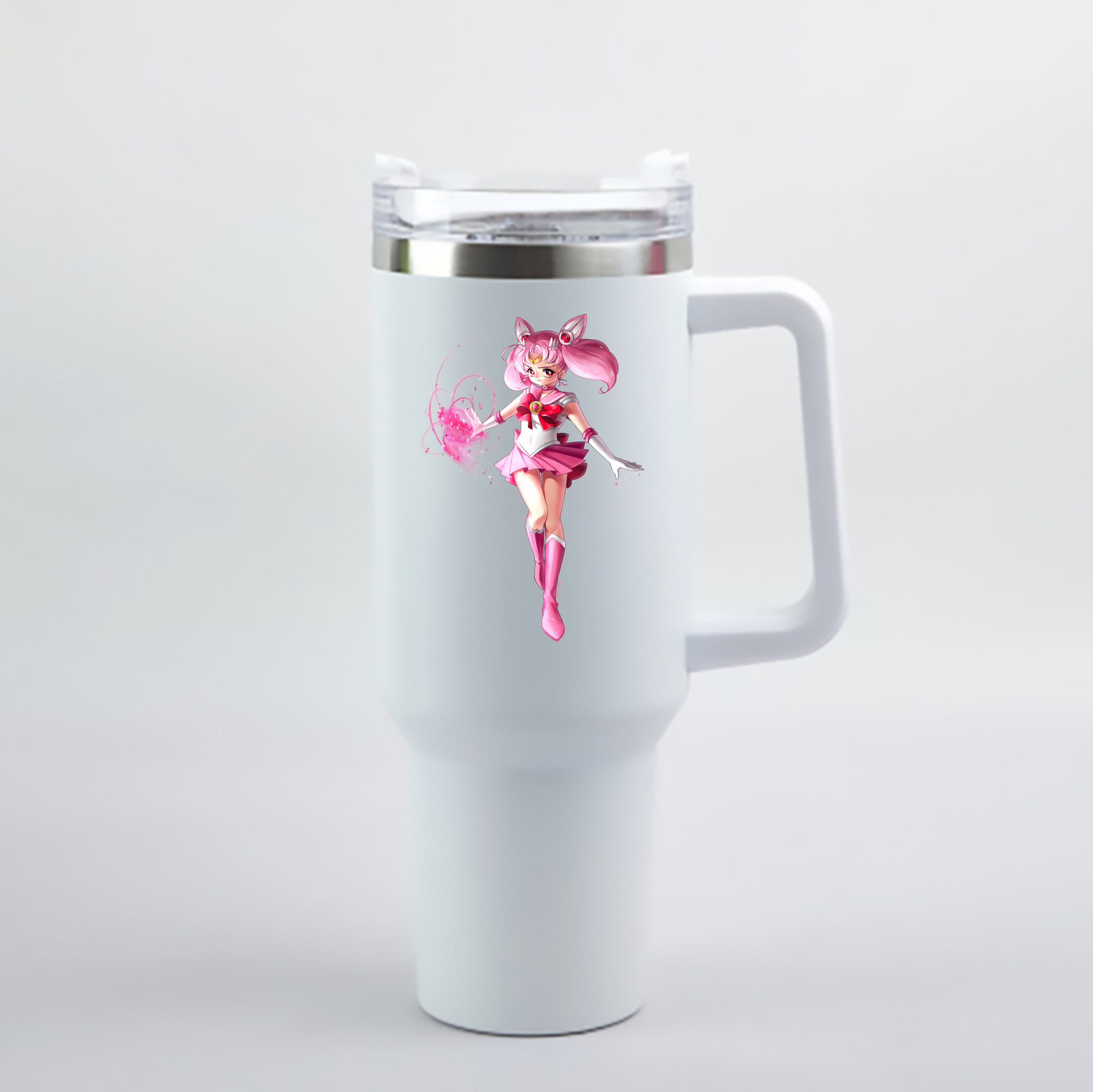 （画像用） 美少女戦士セーラームーン ちびうさ Sailor Moon Chibiusa Tsukino Usagi Small Lady Serenity 1200mL車用タンブラー - クリスタルステッカー（プラスチックストロー付き）