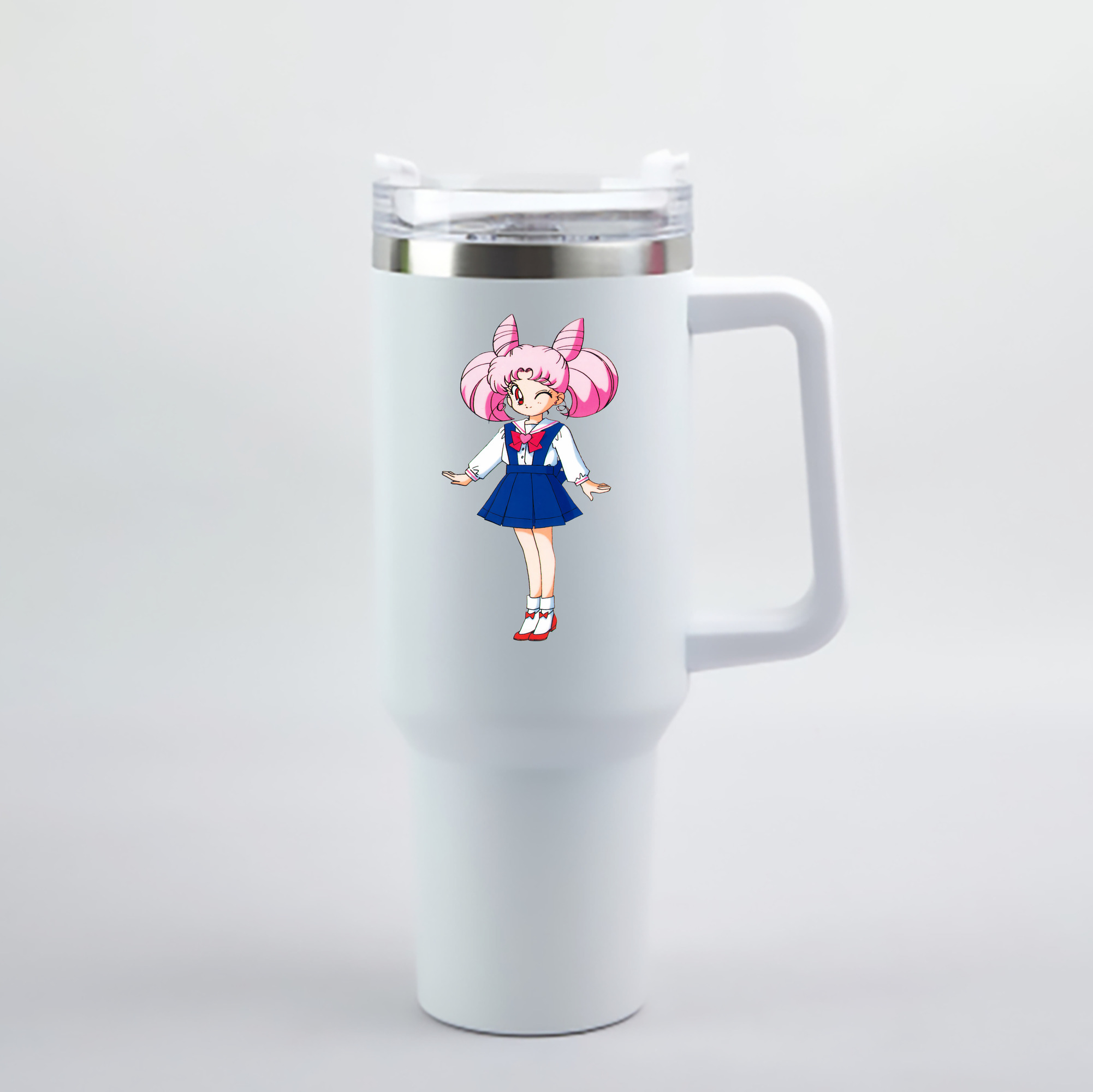（画像用） 美少女戦士セーラームーン ちびうさ Sailor Moon Chibiusa Tsukino Usagi Small Lady Serenity 1200mL車用タンブラー - クリスタルステッカー（プラスチックストロー付き）