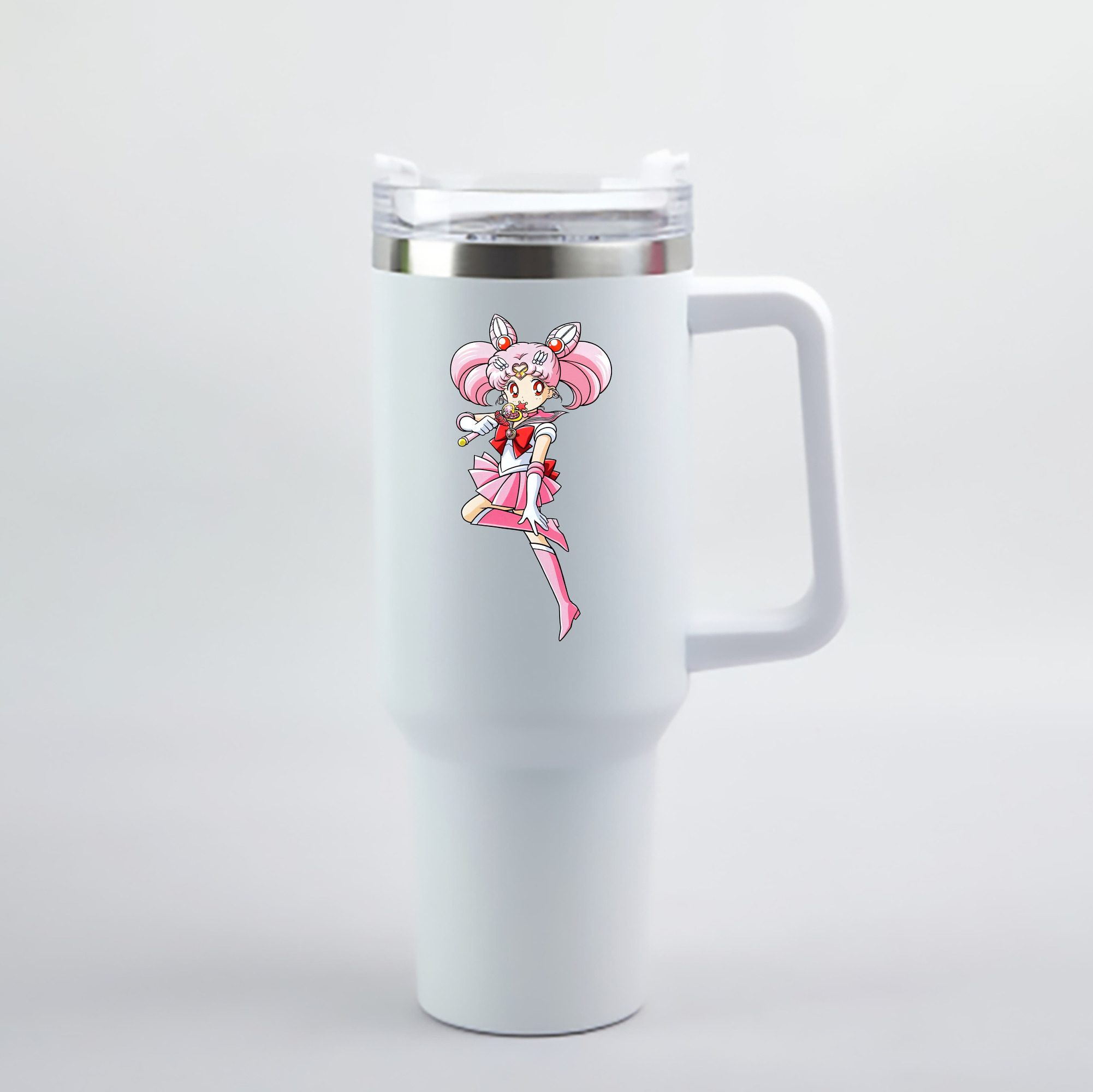 （画像用） 美少女戦士セーラームーン ちびうさ Sailor Moon Chibiusa Tsukino Usagi Small Lady Serenity 1200mL車用タンブラー - クリスタルステッカー（プラスチックストロー付き）