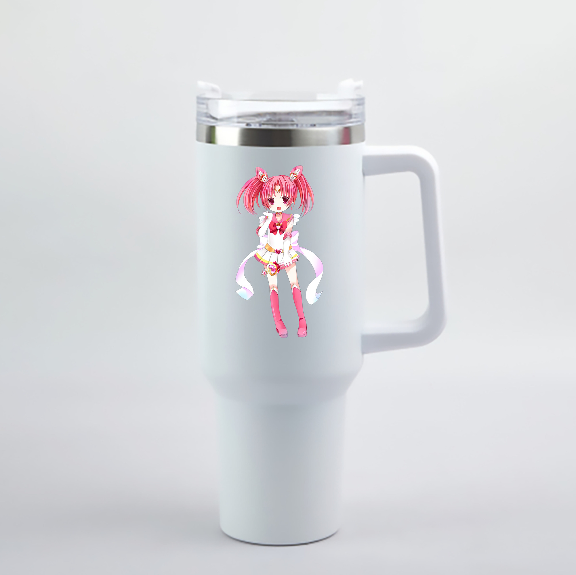 （画像用） 美少女戦士セーラームーン ちびうさ Sailor Moon Chibiusa Tsukino Usagi Small Lady Serenity 1200mL車用タンブラー - クリスタルステッカー（プラスチックストロー付き）