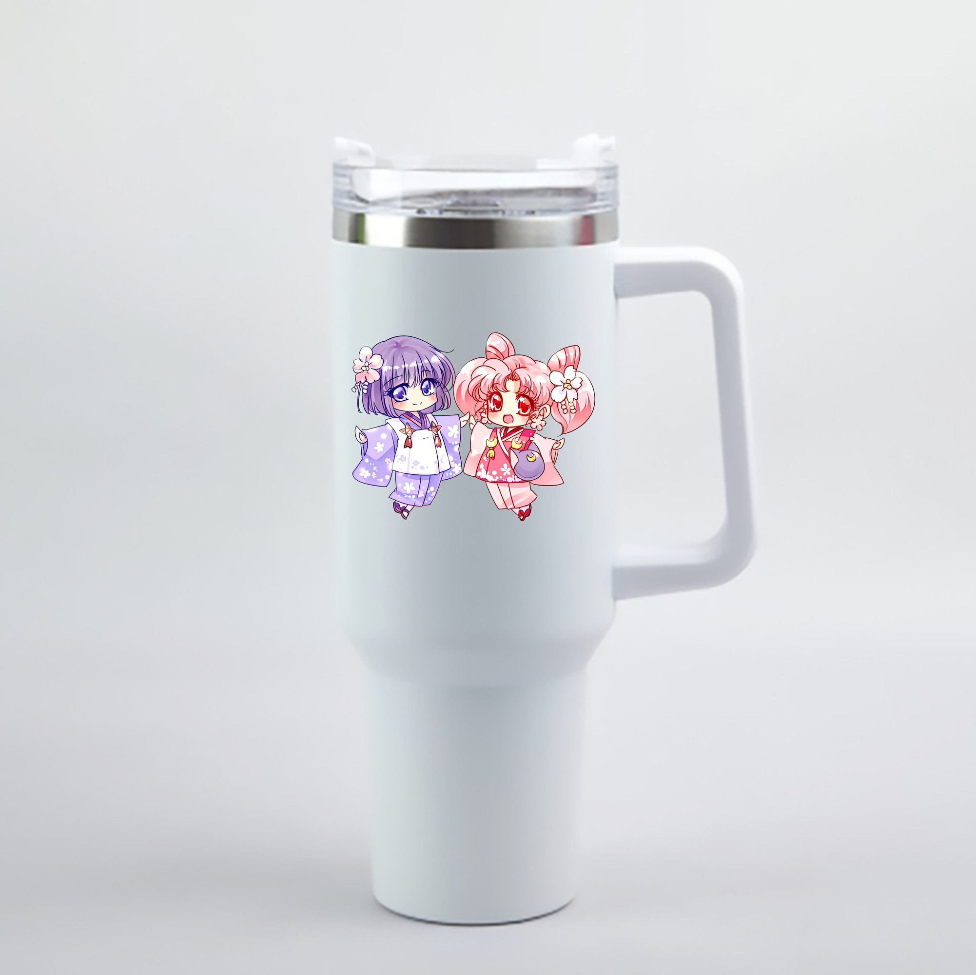（画像用） 美少女戦士セーラームーン ちびうさ Sailor Moon Chibiusa Tsukino Usagi Small Lady Serenity 1200mL車用タンブラー - クリスタルステッカー（プラスチックストロー付き）
