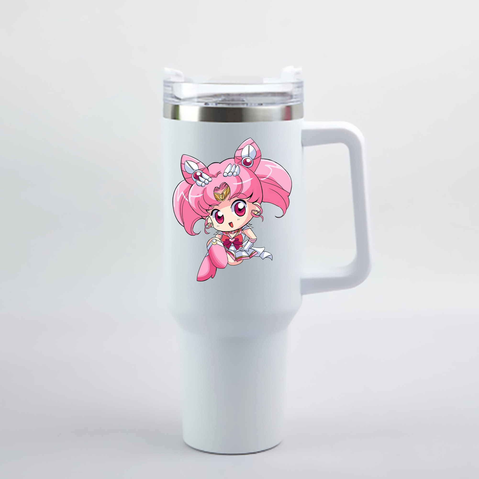 （画像用） 美少女戦士セーラームーン ちびうさ Sailor Moon Chibiusa Tsukino Usagi Small Lady Serenity 1200mL車用タンブラー - クリスタルステッカー（プラスチックストロー付き）