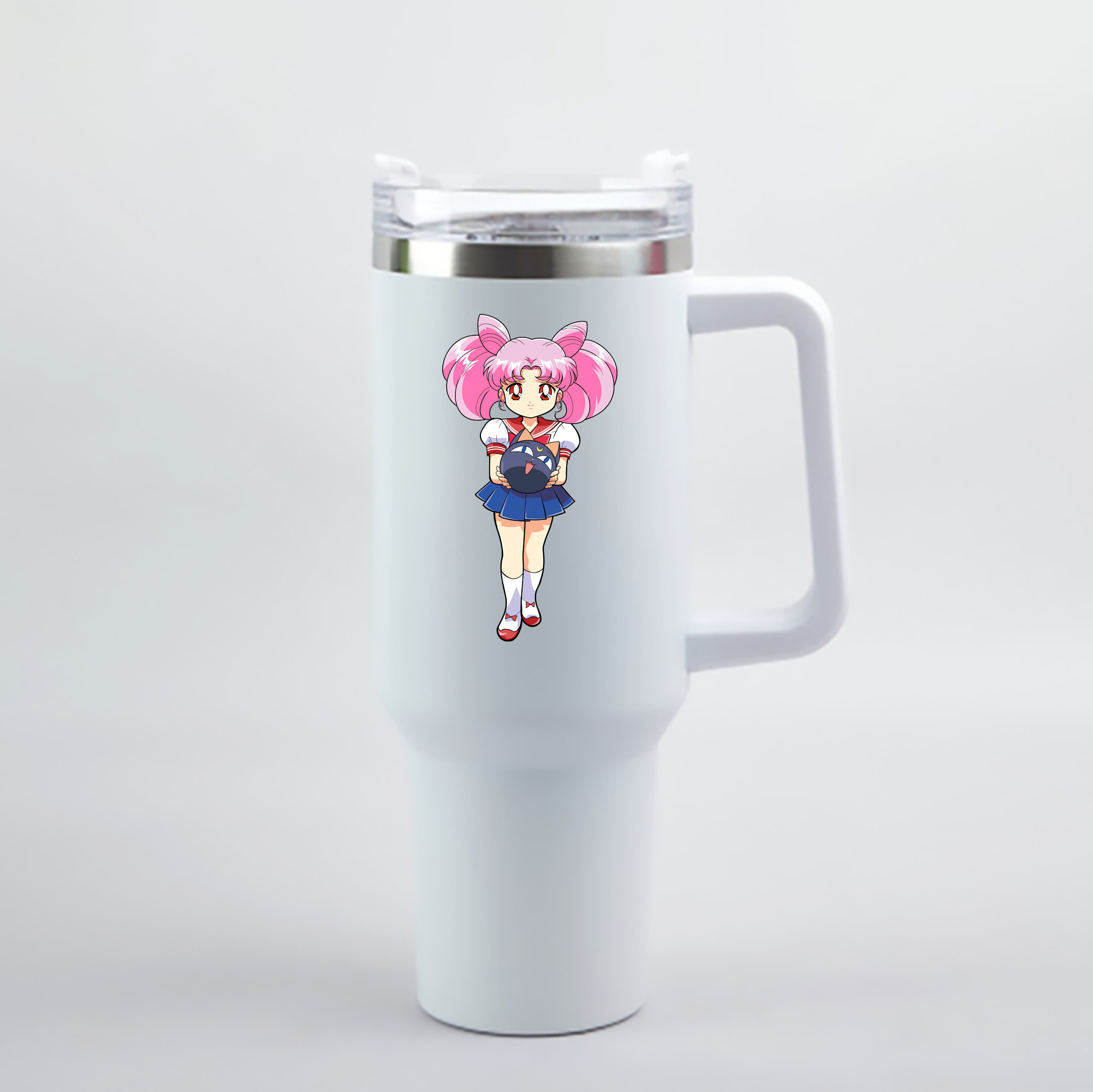 （画像用） 美少女戦士セーラームーン ちびうさ Sailor Moon Chibiusa Tsukino Usagi Small Lady Serenity 1200mL車用タンブラー - クリスタルステッカー（プラスチックストロー付き）