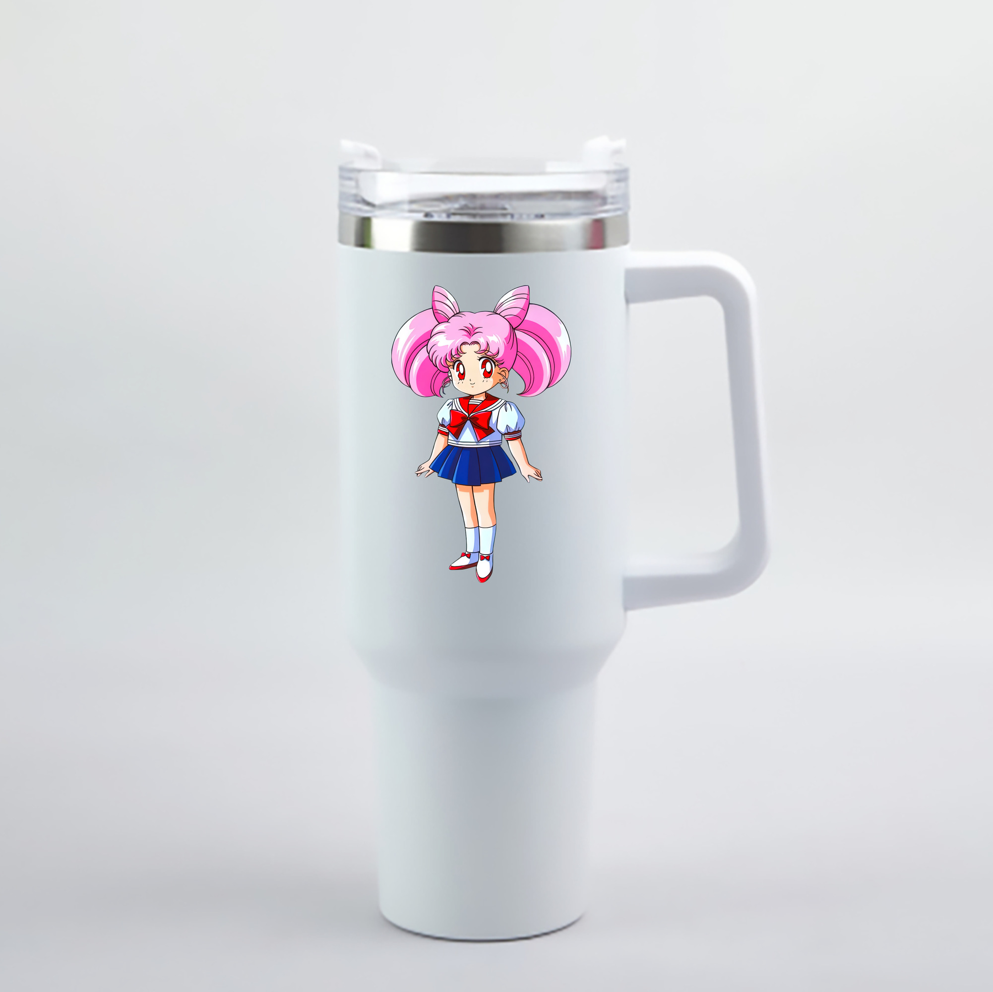 （画像用） 美少女戦士セーラームーン ちびうさ Sailor Moon Chibiusa Tsukino Usagi Small Lady Serenity 1200mL車用タンブラー - クリスタルステッカー（プラスチックストロー付き）