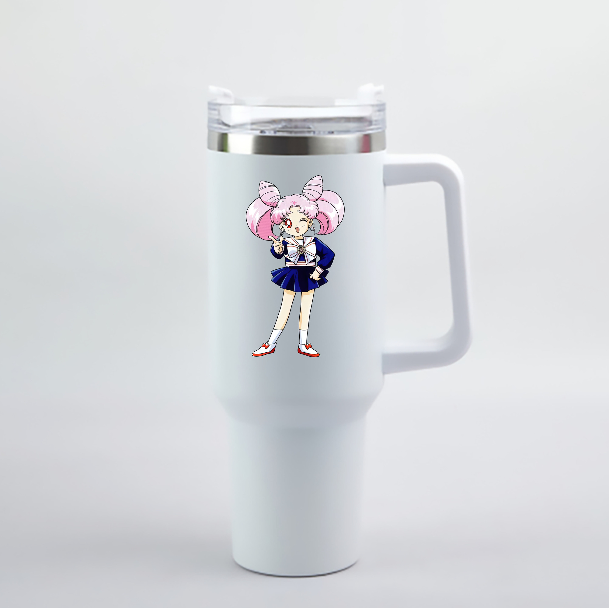 （画像用） 美少女戦士セーラームーン ちびうさ Sailor Moon Chibiusa Tsukino Usagi Small Lady Serenity 1200mL車用タンブラー - クリスタルステッカー（プラスチックストロー付き）