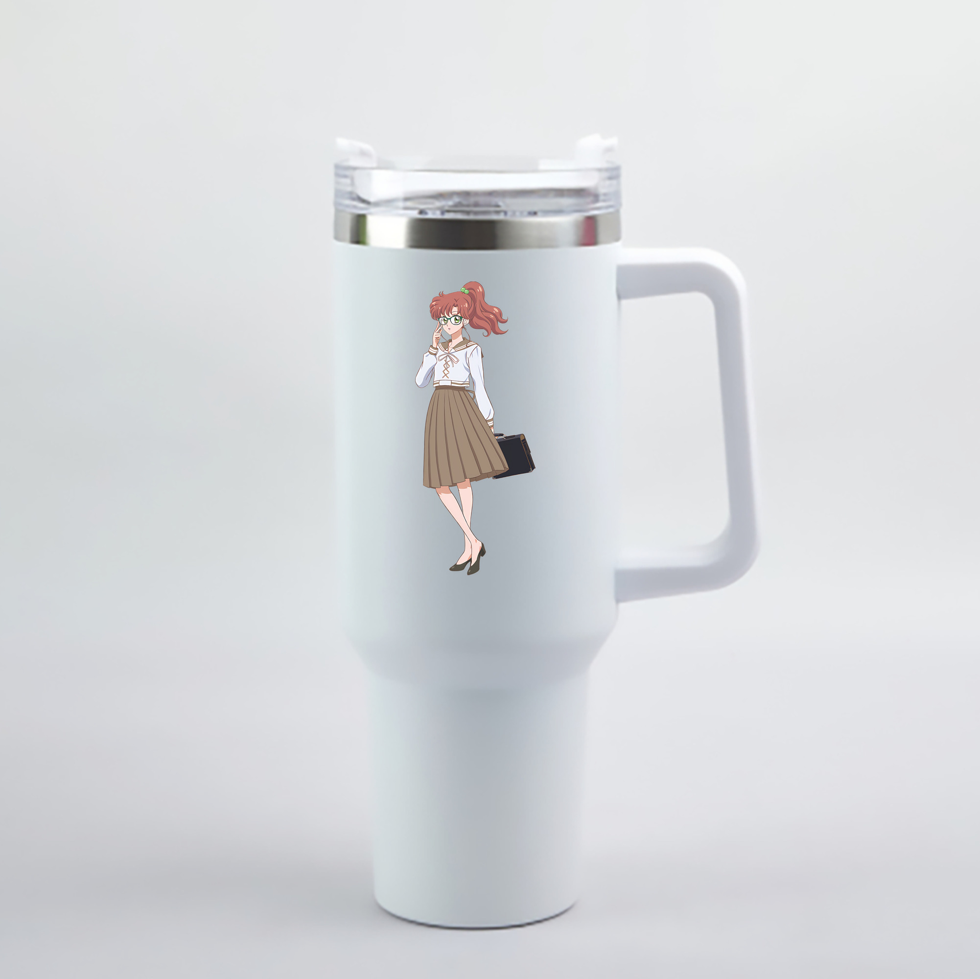 （画像用） 美少女戦士セーラームーン 木野 まこと きの まこと Sailor Moon Kino Makoto （セーラージュピター；Sailor Jupiter） 1200mL車用タンブラー - クリスタルステッカー（プラスチックストロー付き）