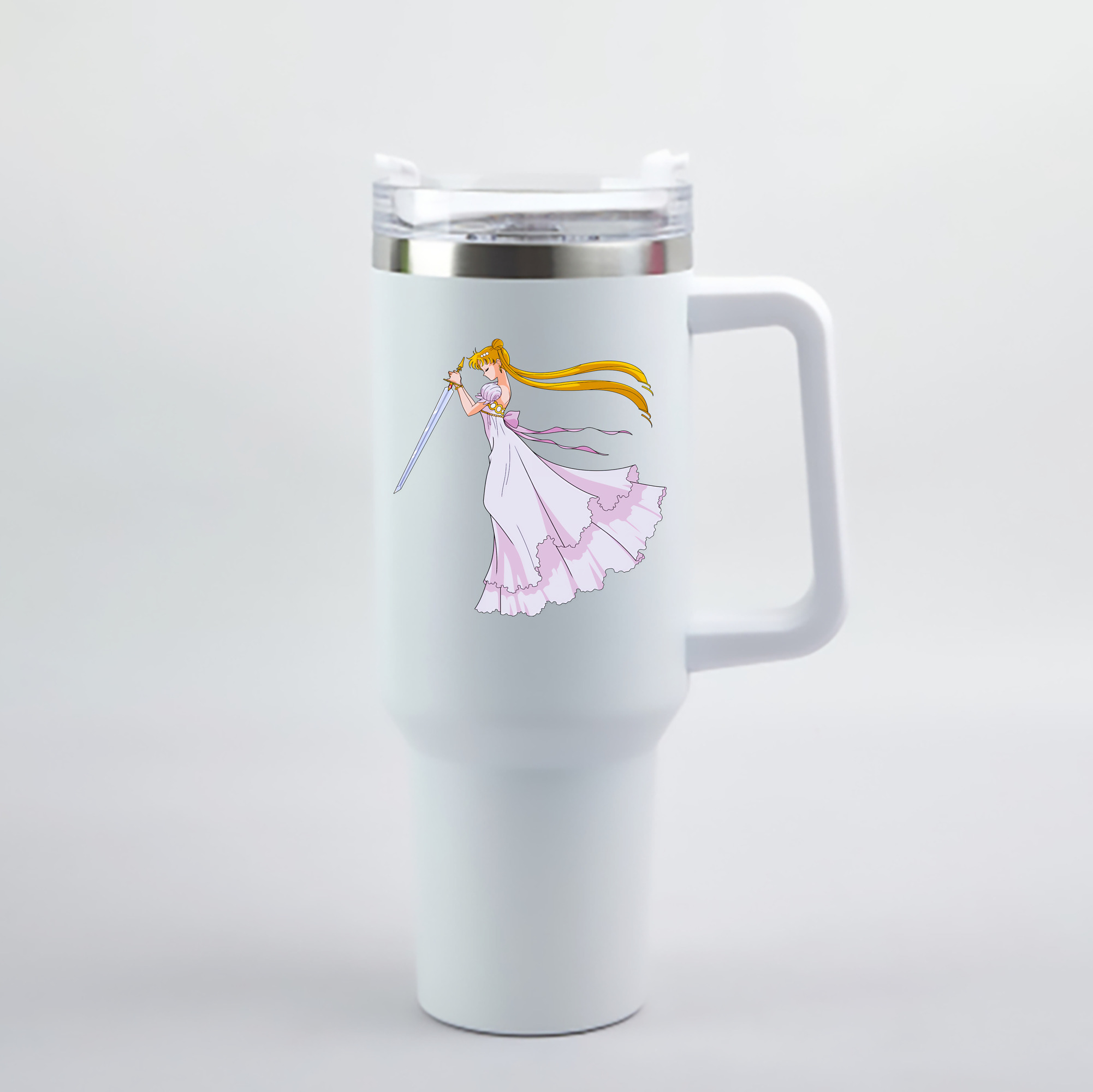（画像用） 美少女戦士セーラームーン 愛野 美奈子 あいの みなこ Sailor Moon Aino Minako 1200mL車用タンブラー - クリスタルステッカー（プラスチックストロー付き）