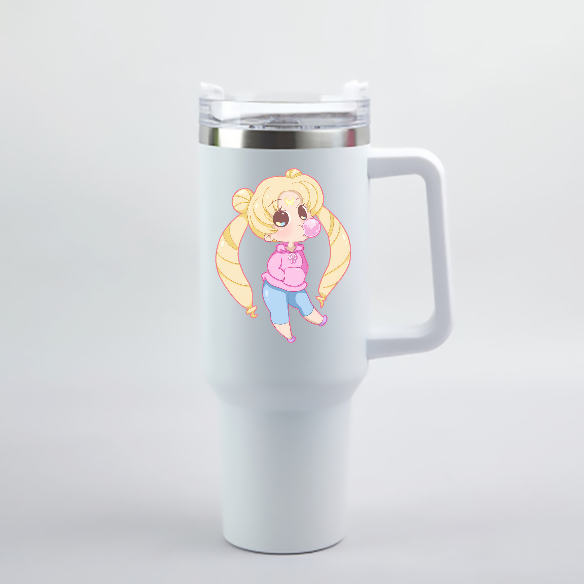 （画像用） 美少女戦士セーラームーン 愛野 美奈子 あいの みなこ Sailor Moon Aino Minako 1200mL車用タンブラー - クリスタルステッカー（プラスチックストロー付き）