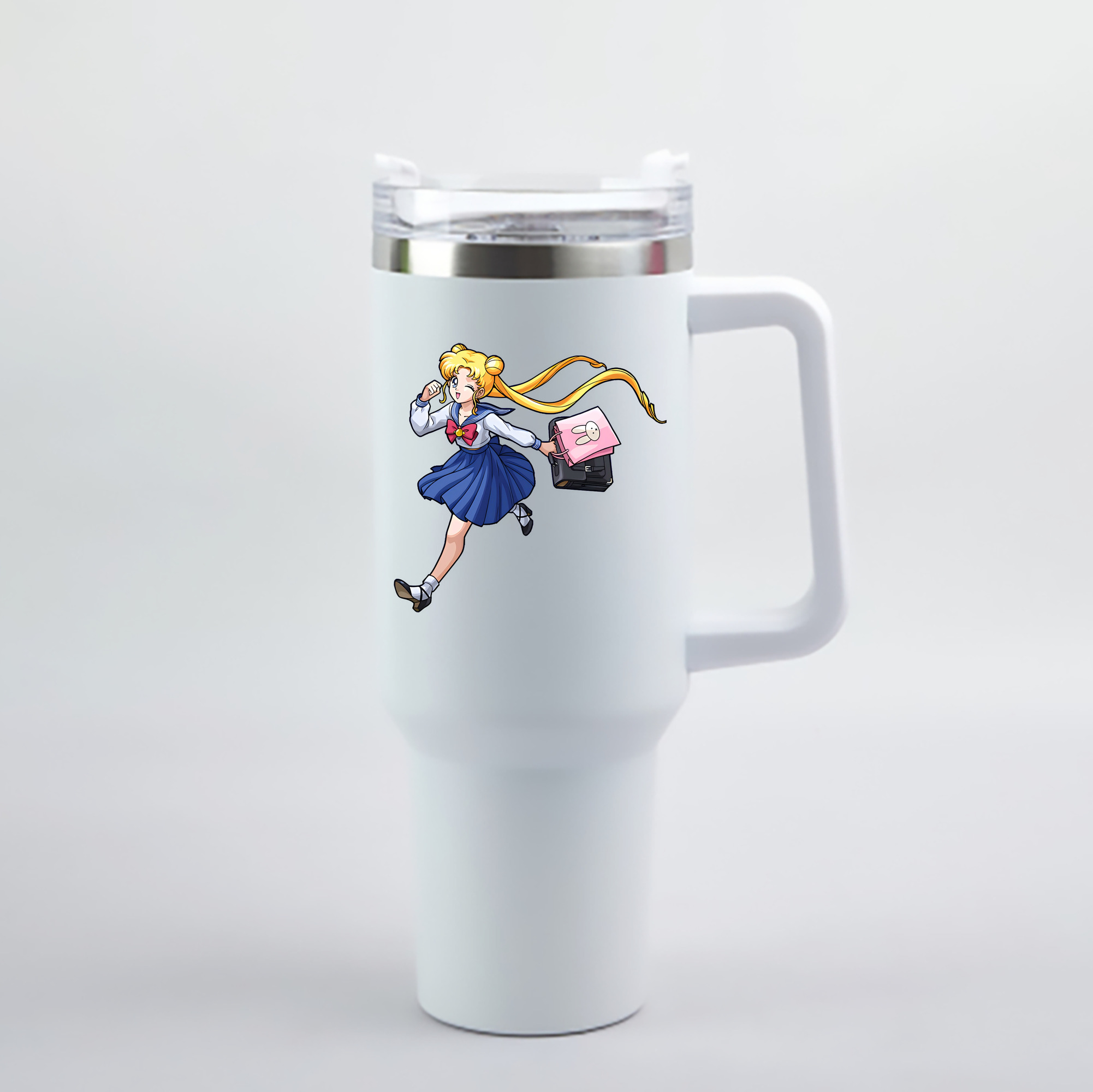 （画像用） 美少女戦士セーラームーン 愛野 美奈子 あいの みなこ Sailor Moon Aino Minako 1200mL車用タンブラー - クリスタルステッカー（プラスチックストロー付き）