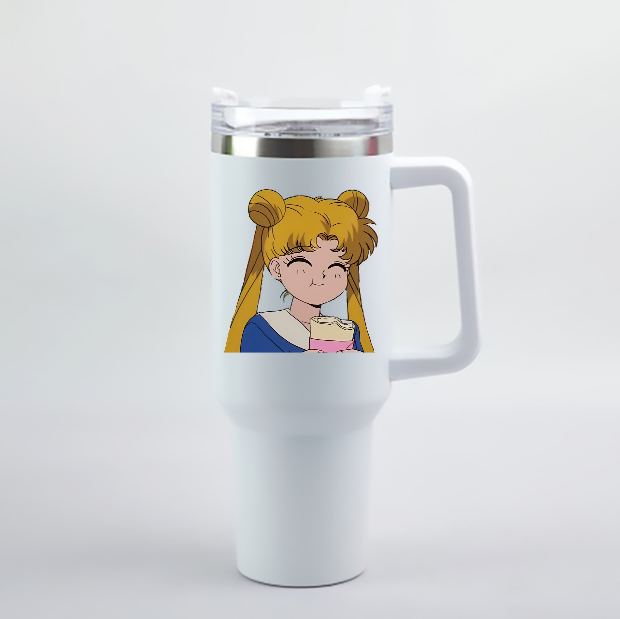 （画像用） 美少女戦士セーラームーン 愛野 美奈子 あいの みなこ Sailor Moon Aino Minako 1200mL車用タンブラー - クリスタルステッカー（プラスチックストロー付き）
