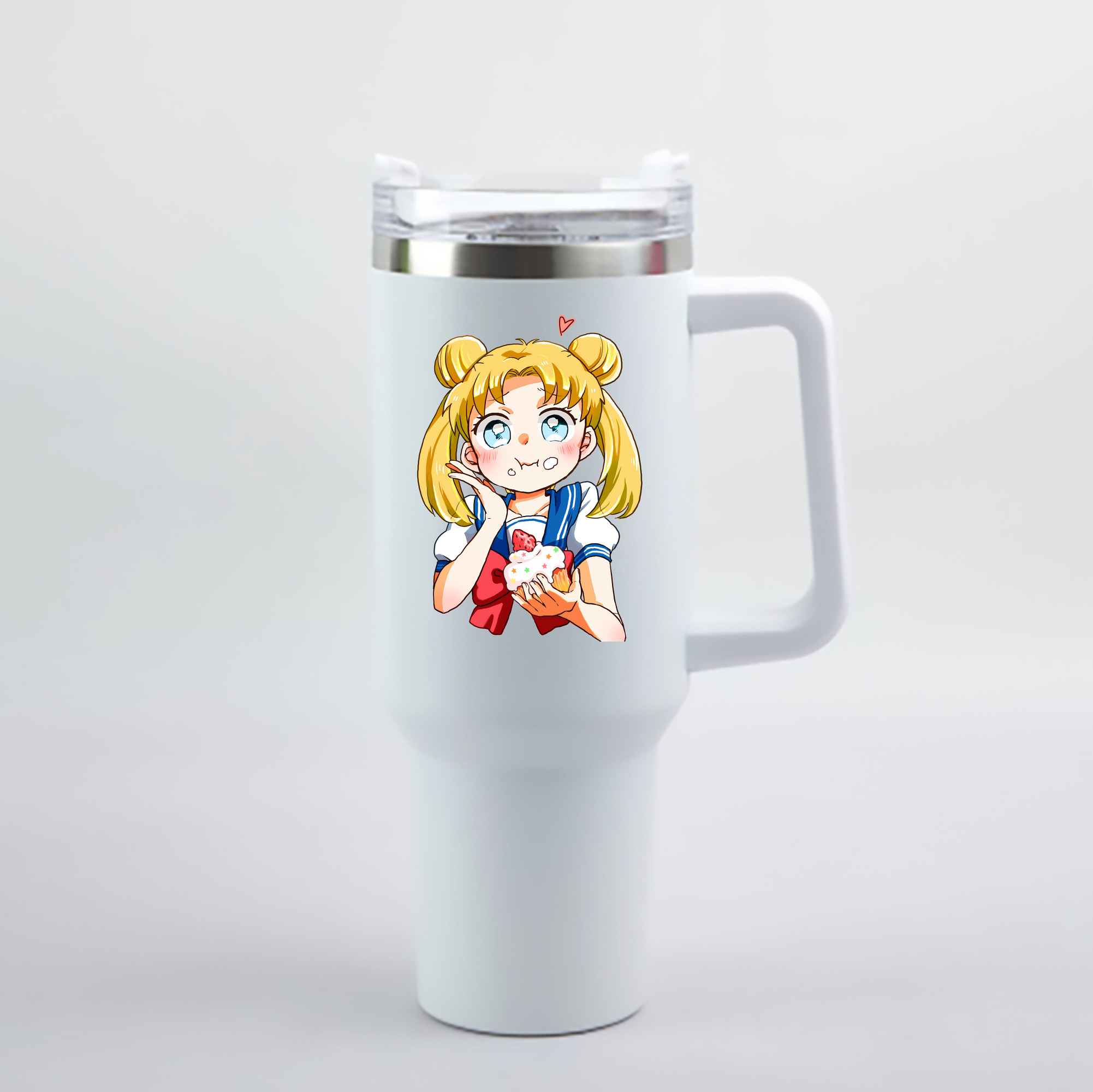 （画像用） 美少女戦士セーラームーン 愛野 美奈子 あいの みなこ Sailor Moon Aino Minako 1200mL車用タンブラー - クリスタルステッカー（プラスチックストロー付き）